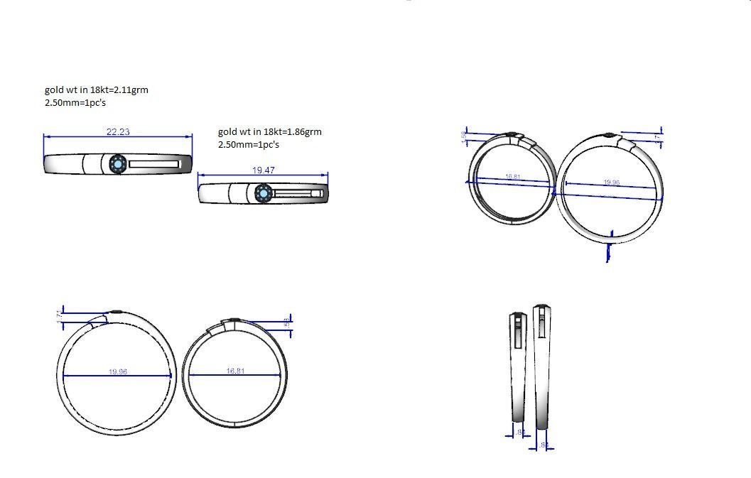 Solitaire Couple Band Ring 3dm stl render detail 3D print model_3