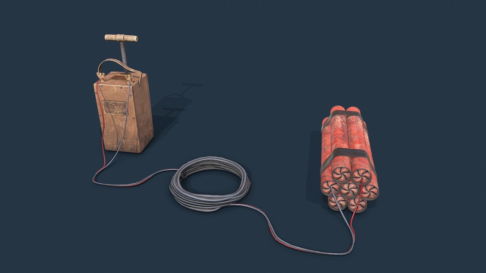 Dynamite Blaster Low-poly 3D model_1