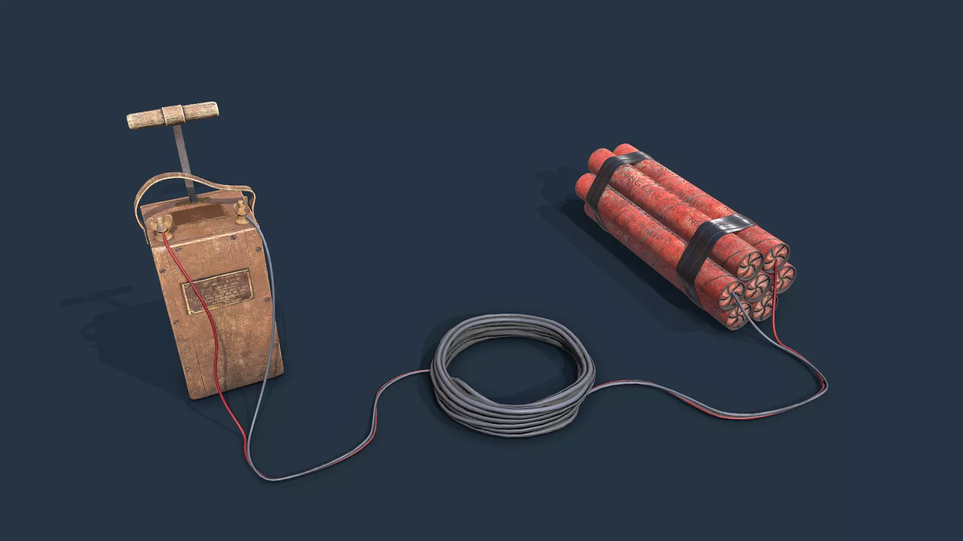 Dynamite Blaster Low-poly 3D model_0