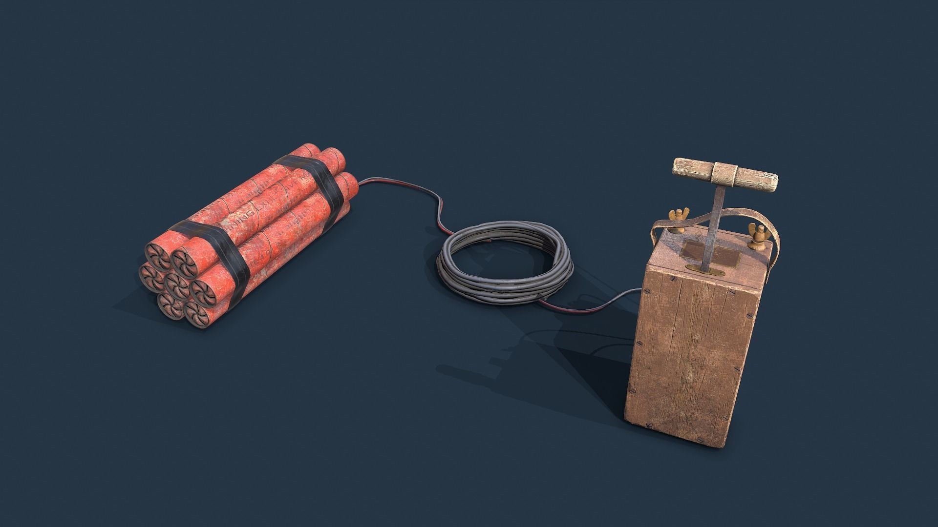 Dynamite Blaster Low-poly 3D model_2