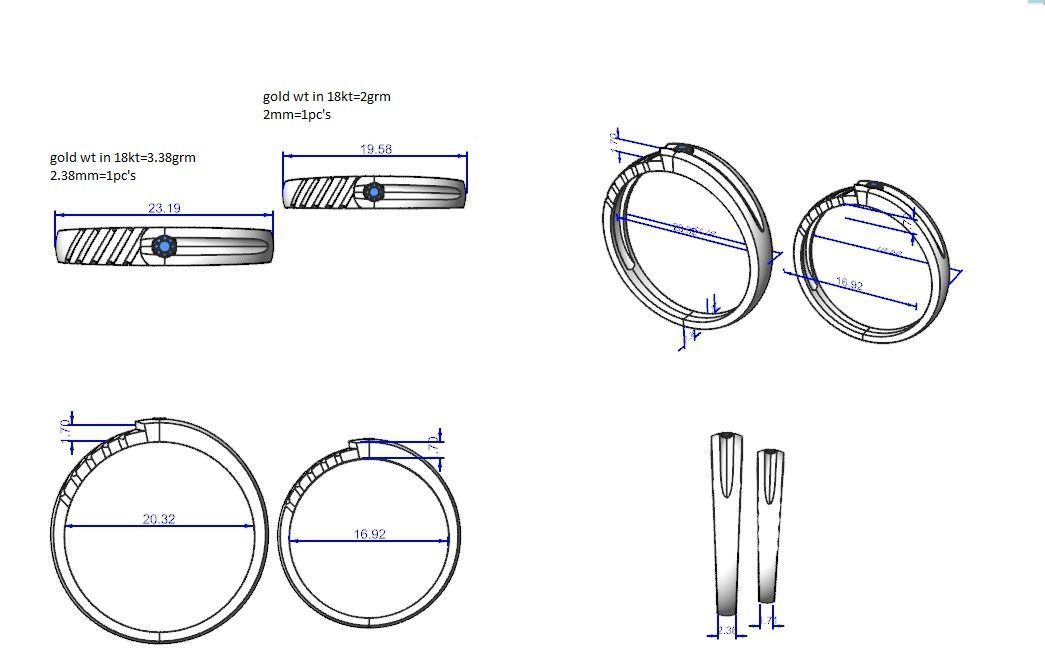 Solitaire Couple Band Ring 3dm stl render detail 3D print model_6