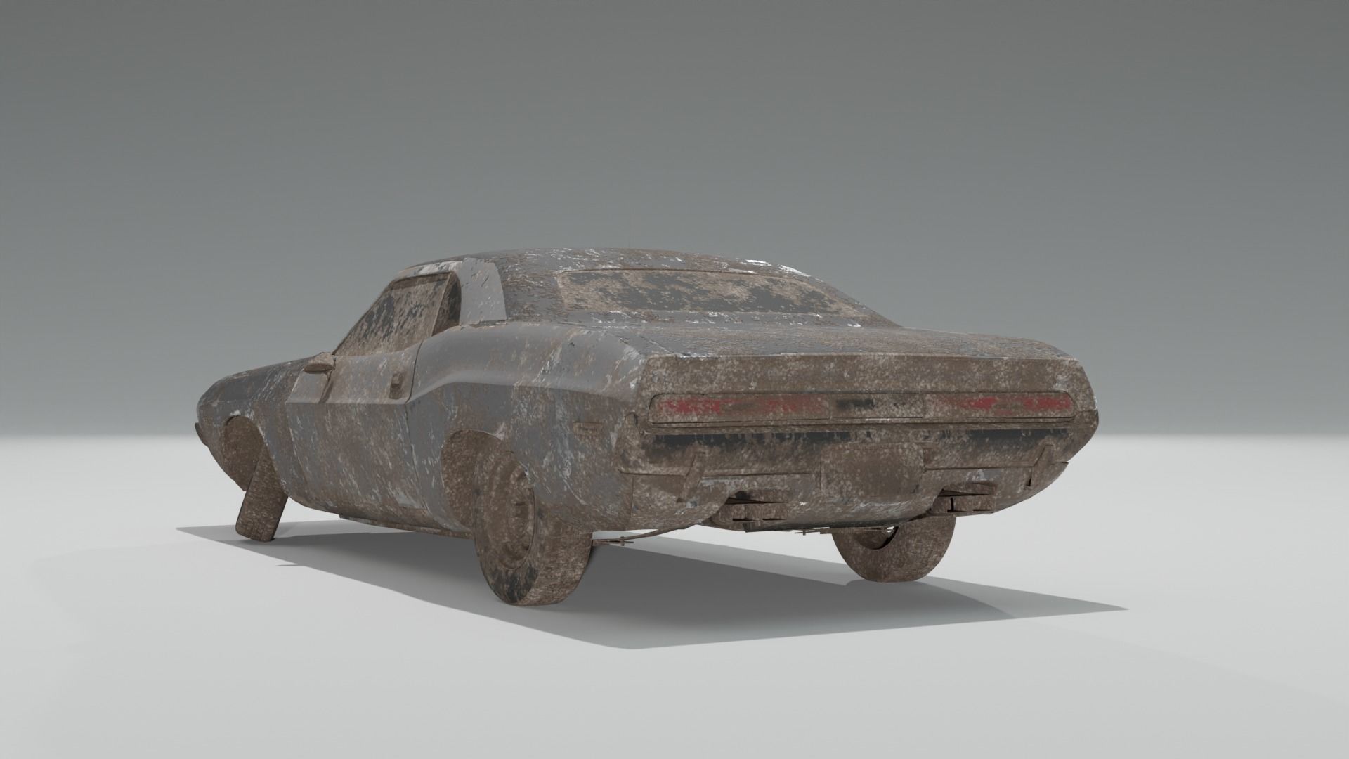 Game ready Abandoned damaged ruin wrecked Vehicle car collection 3D model_6