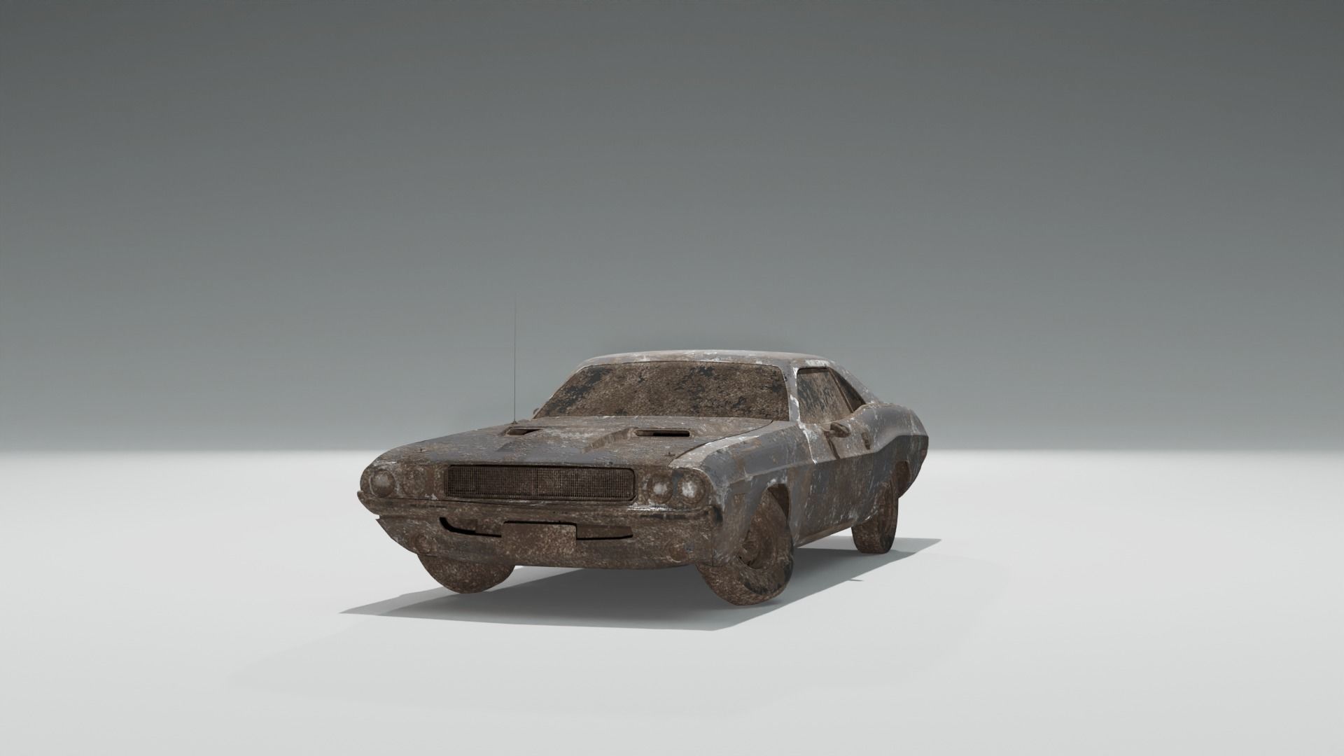 Game ready Abandoned damaged ruin wrecked Vehicle car collection 3D model_2