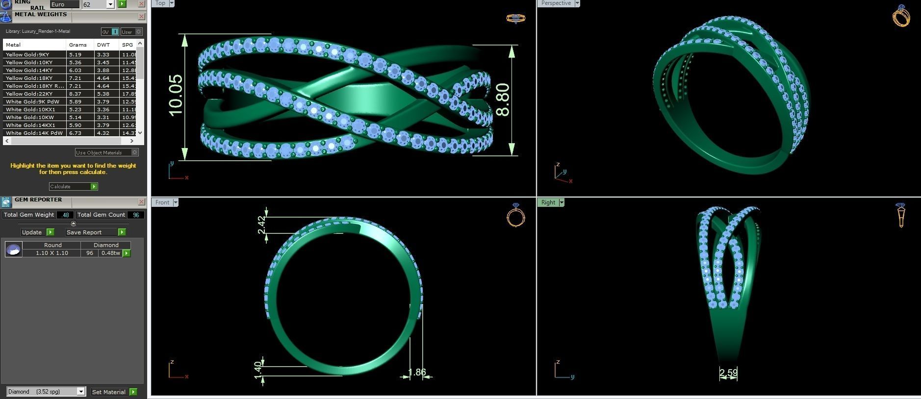 Engagement Fancy Ring 3D print model_3