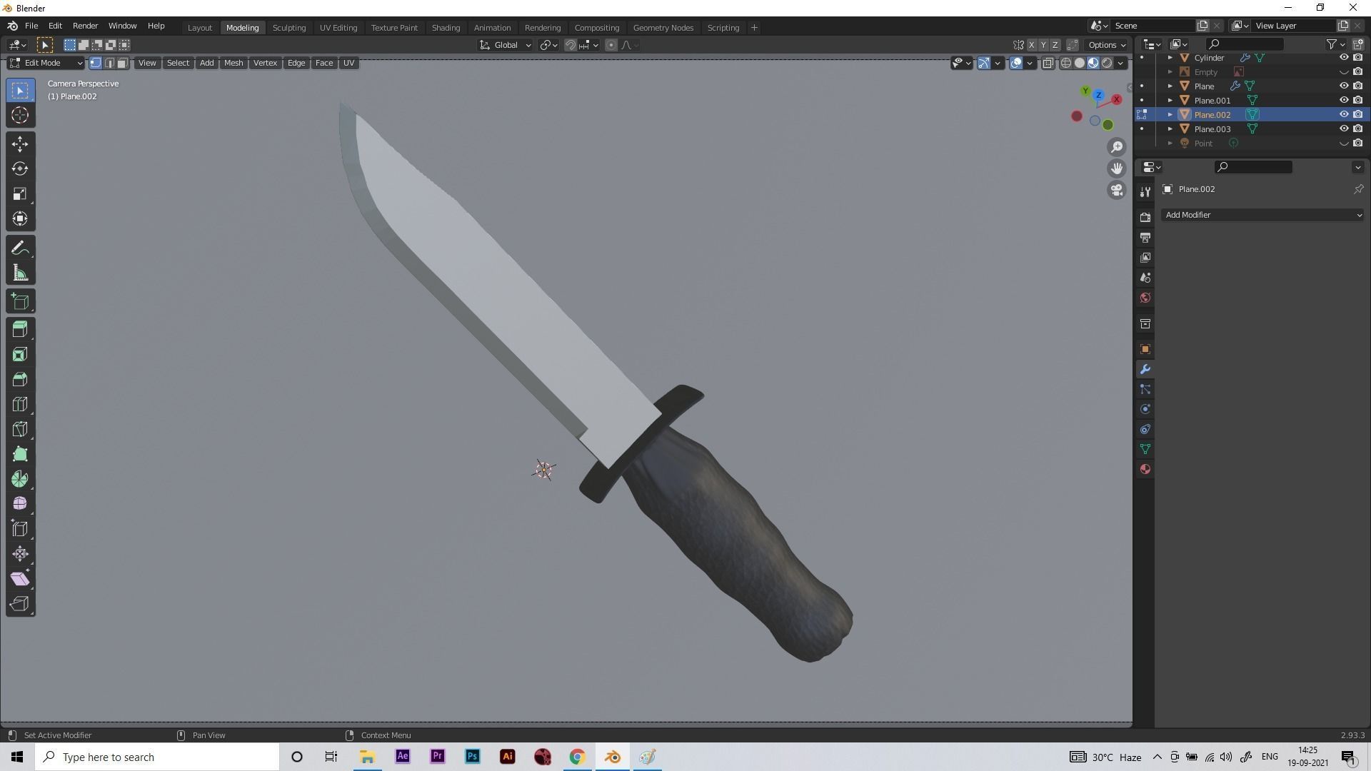 Knife Low-poly 3D model_3