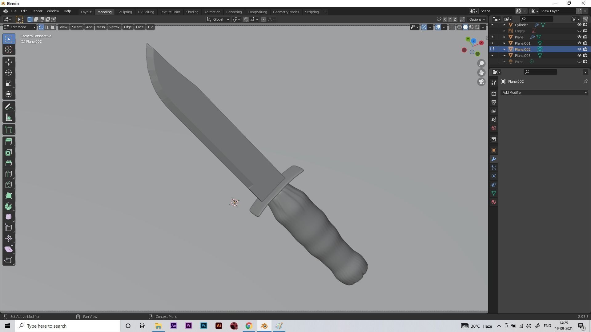 Knife Low-poly 3D model_2