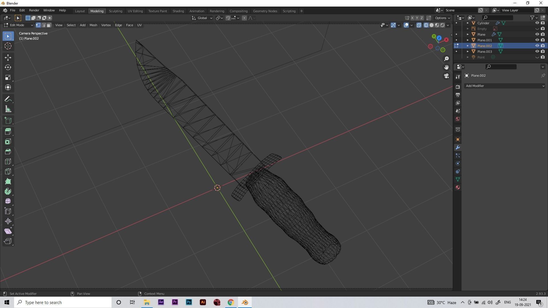 Knife Low-poly 3D model_1