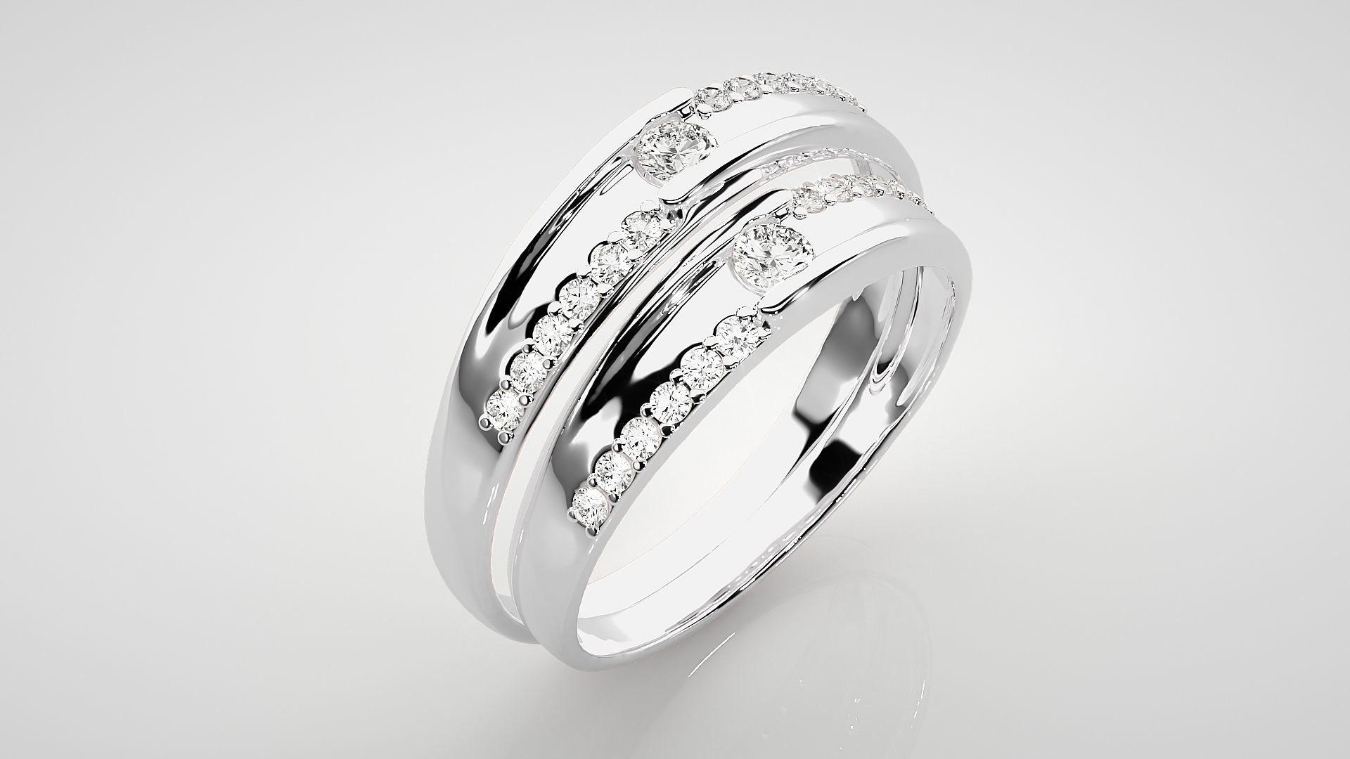 Solitaire Couple Band Ring 3dm stl render detail  3D print model_8