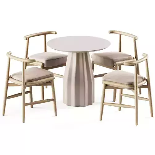 Burin Table D80 by Viccarbe and Chair Emilia by Meridiani