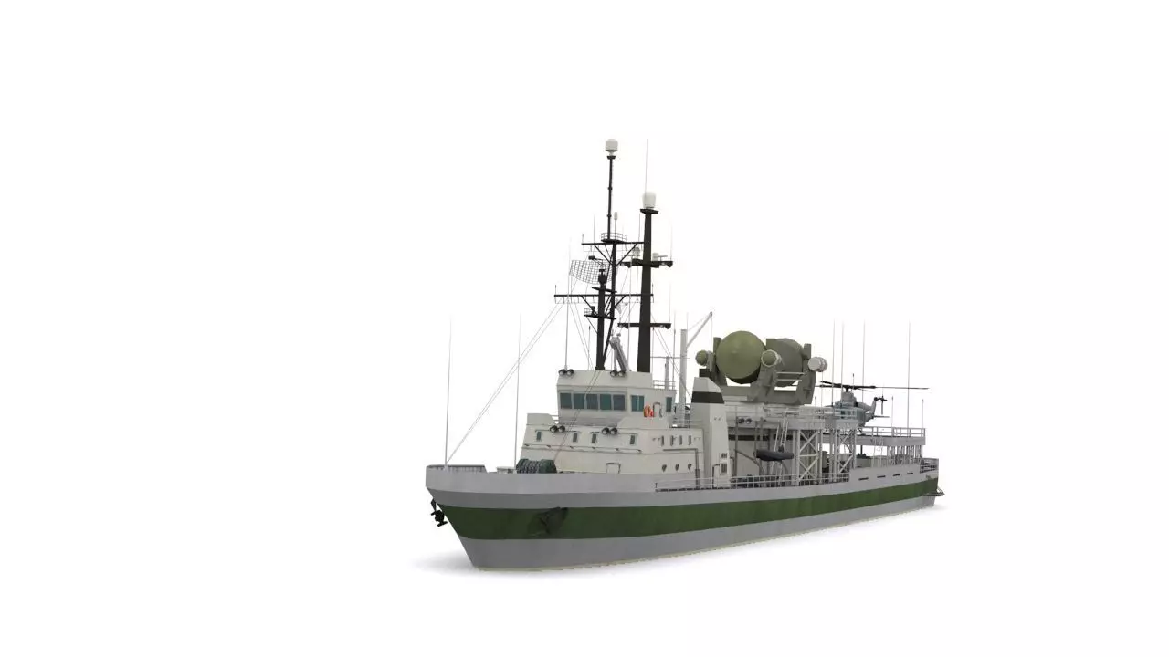 research vessel Low-poly 3D model