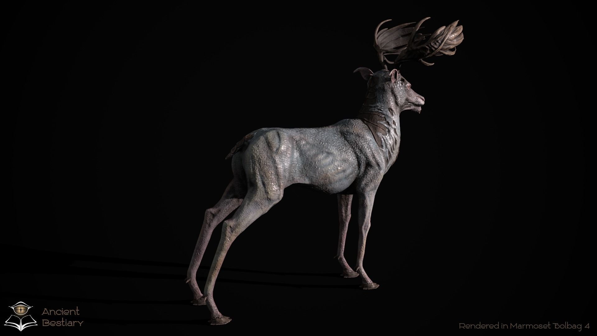 Fantasy Deer Low-poly 3D model_15