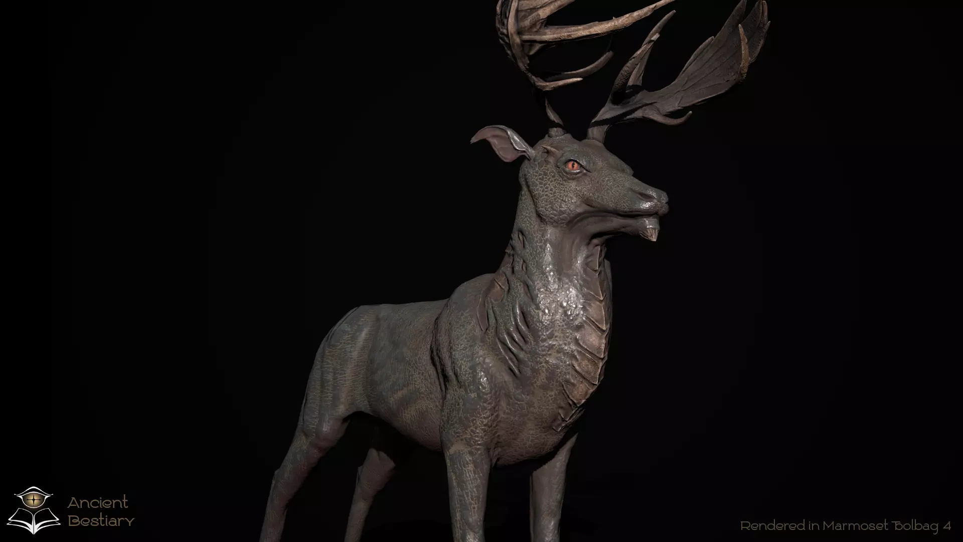 Fantasy Deer Low-poly 3D model_0