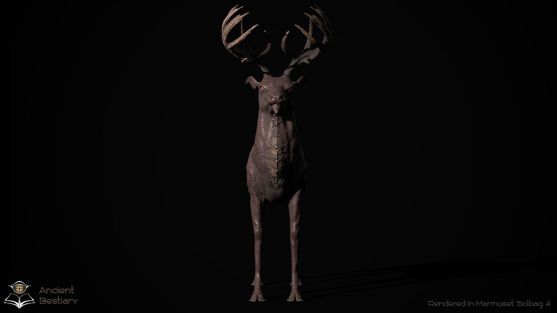 Fantasy Deer Low-poly 3D model_12