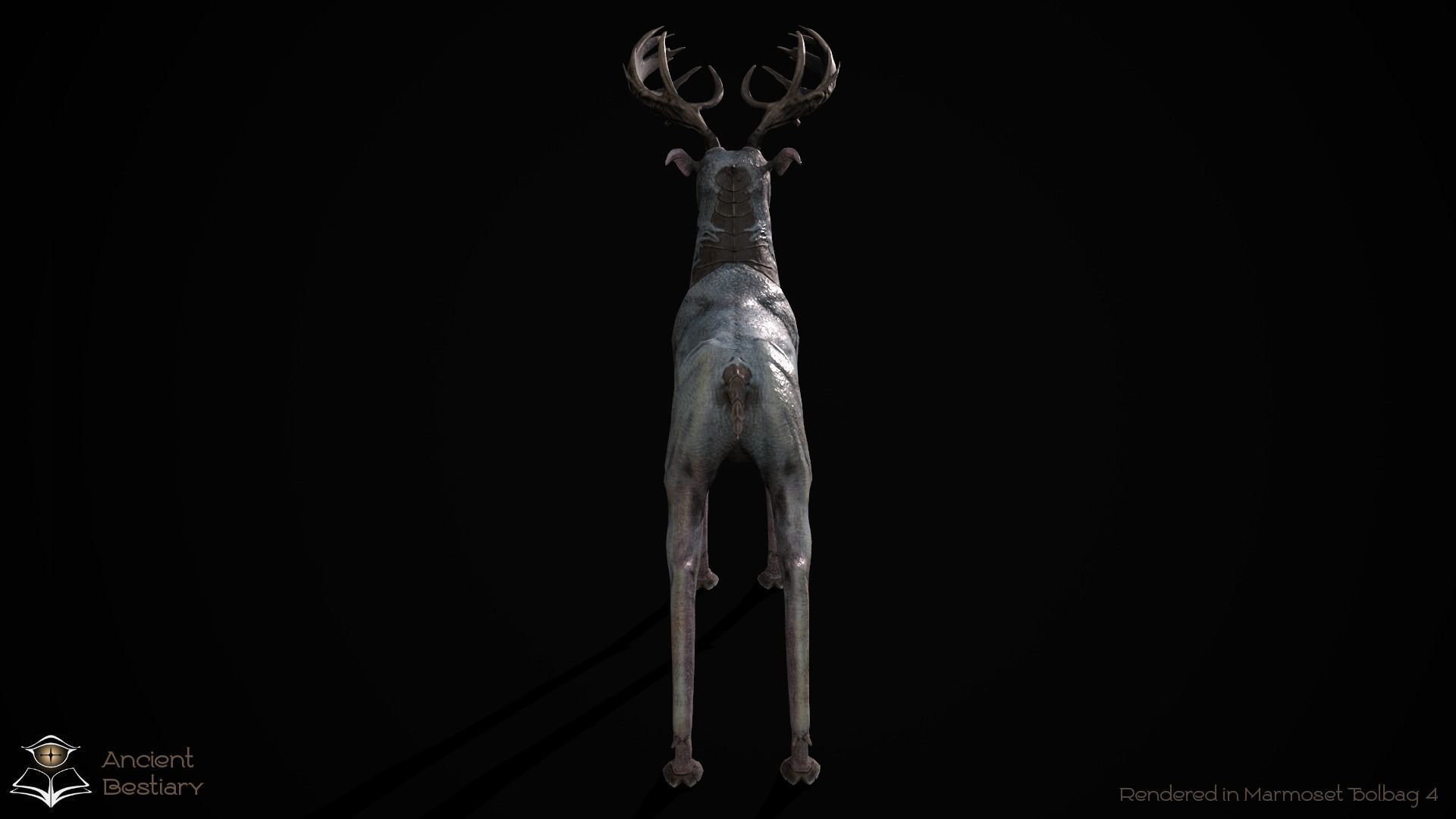 Fantasy Deer Low-poly 3D model_16