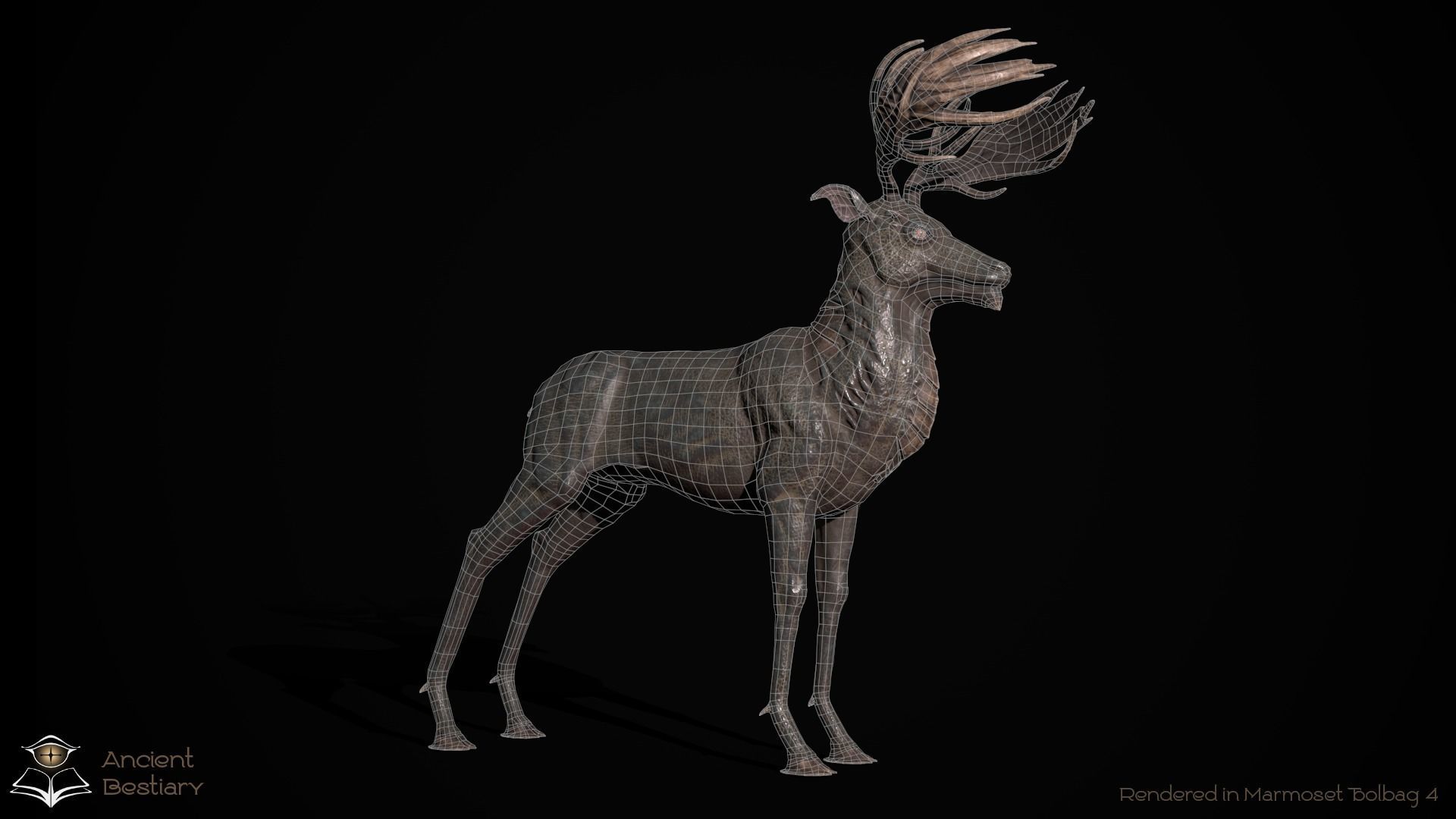 Fantasy Deer Low-poly 3D model_19
