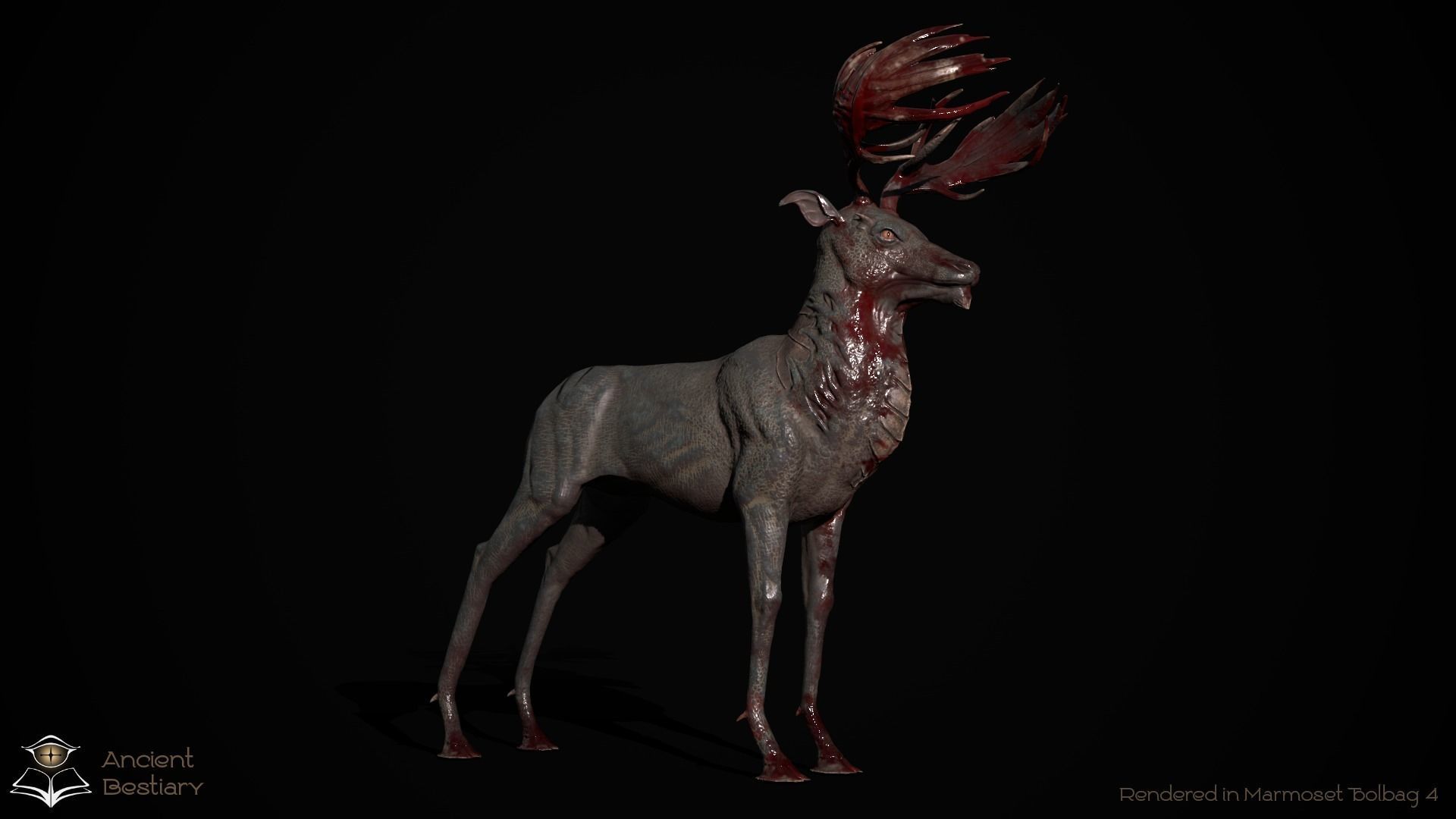 Fantasy Deer Low-poly 3D model_4