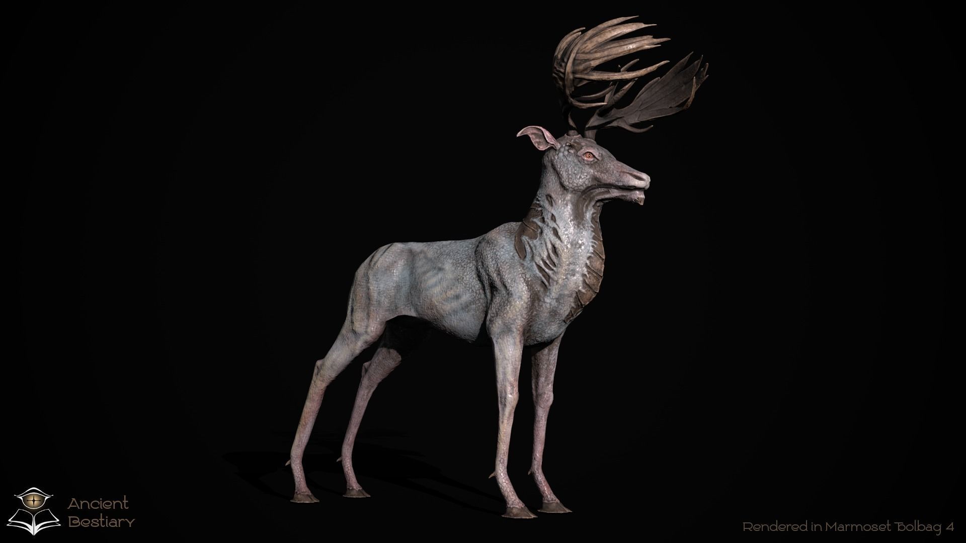 Fantasy Deer Low-poly 3D model_13