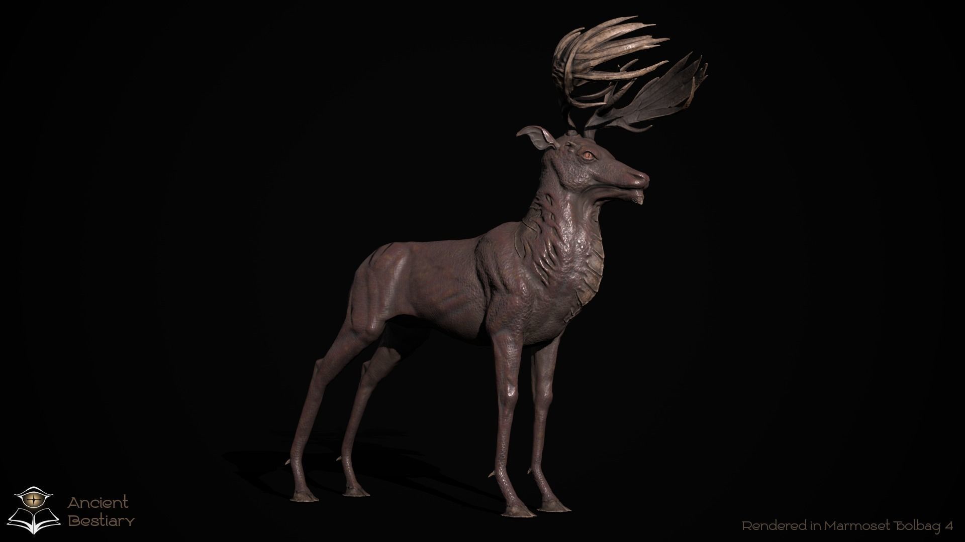 Fantasy Deer Low-poly 3D model_8