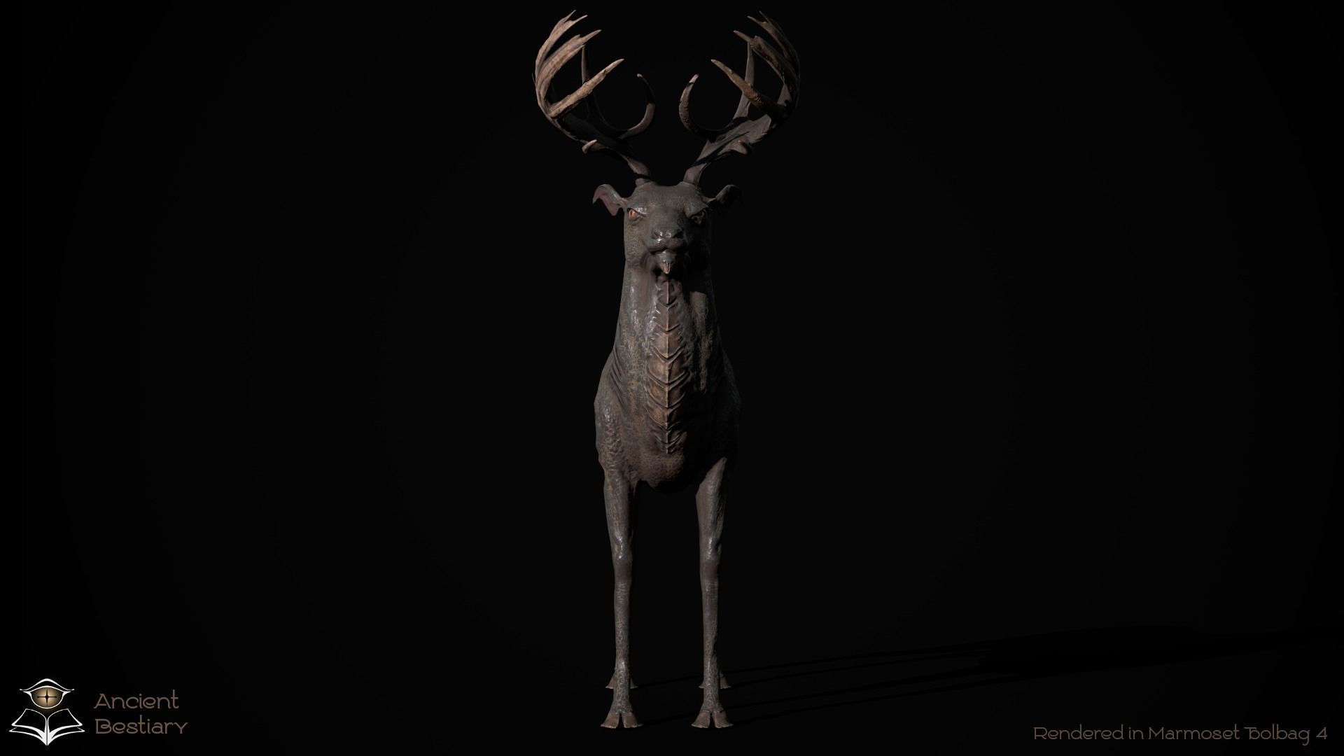 Fantasy Deer Low-poly 3D model_7