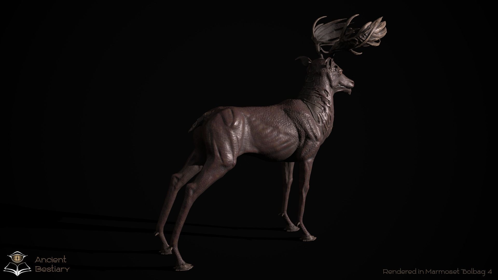 Fantasy Deer Low-poly 3D model_10
