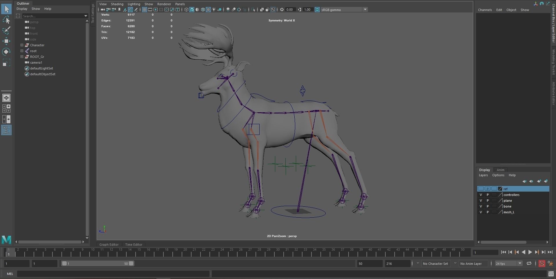 Fantasy Deer Low-poly 3D model_20