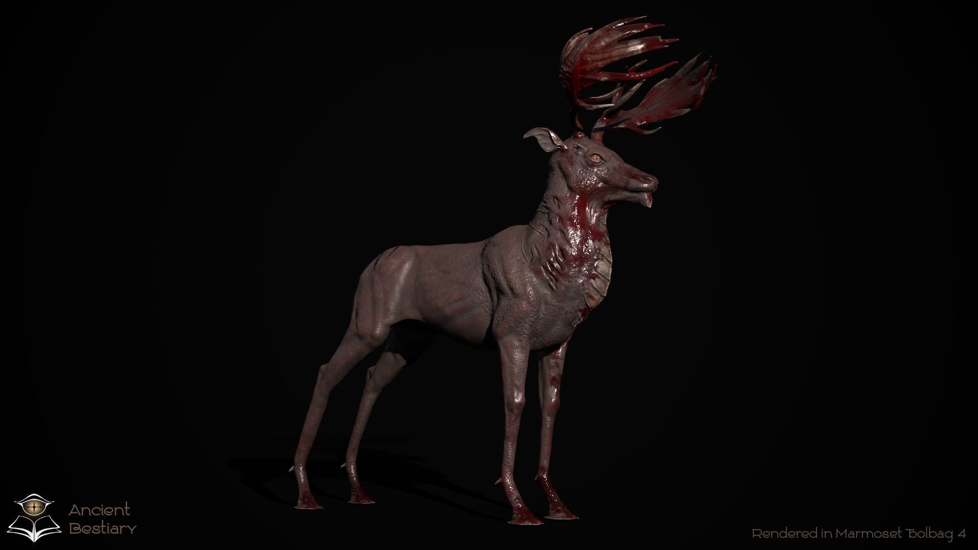 Fantasy Deer Low-poly 3D model_9