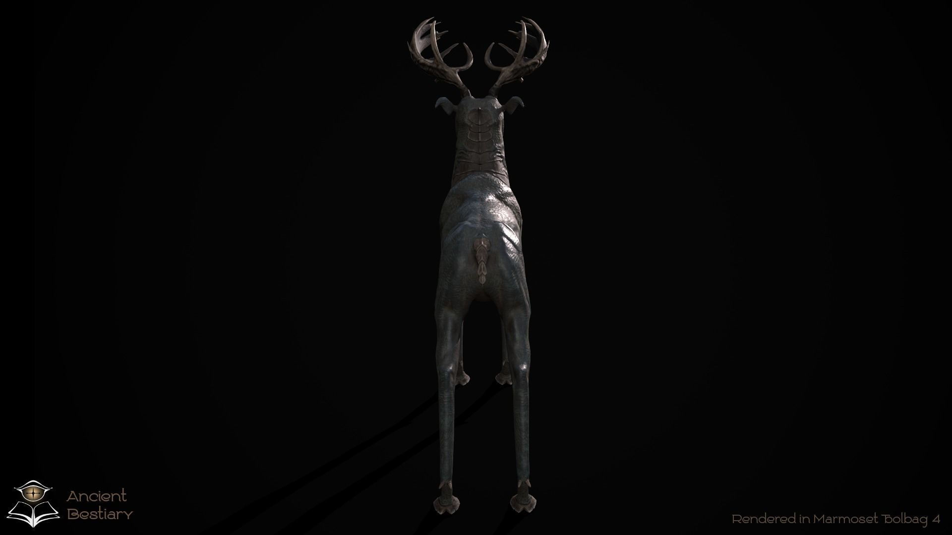 Fantasy Deer Low-poly 3D model_6