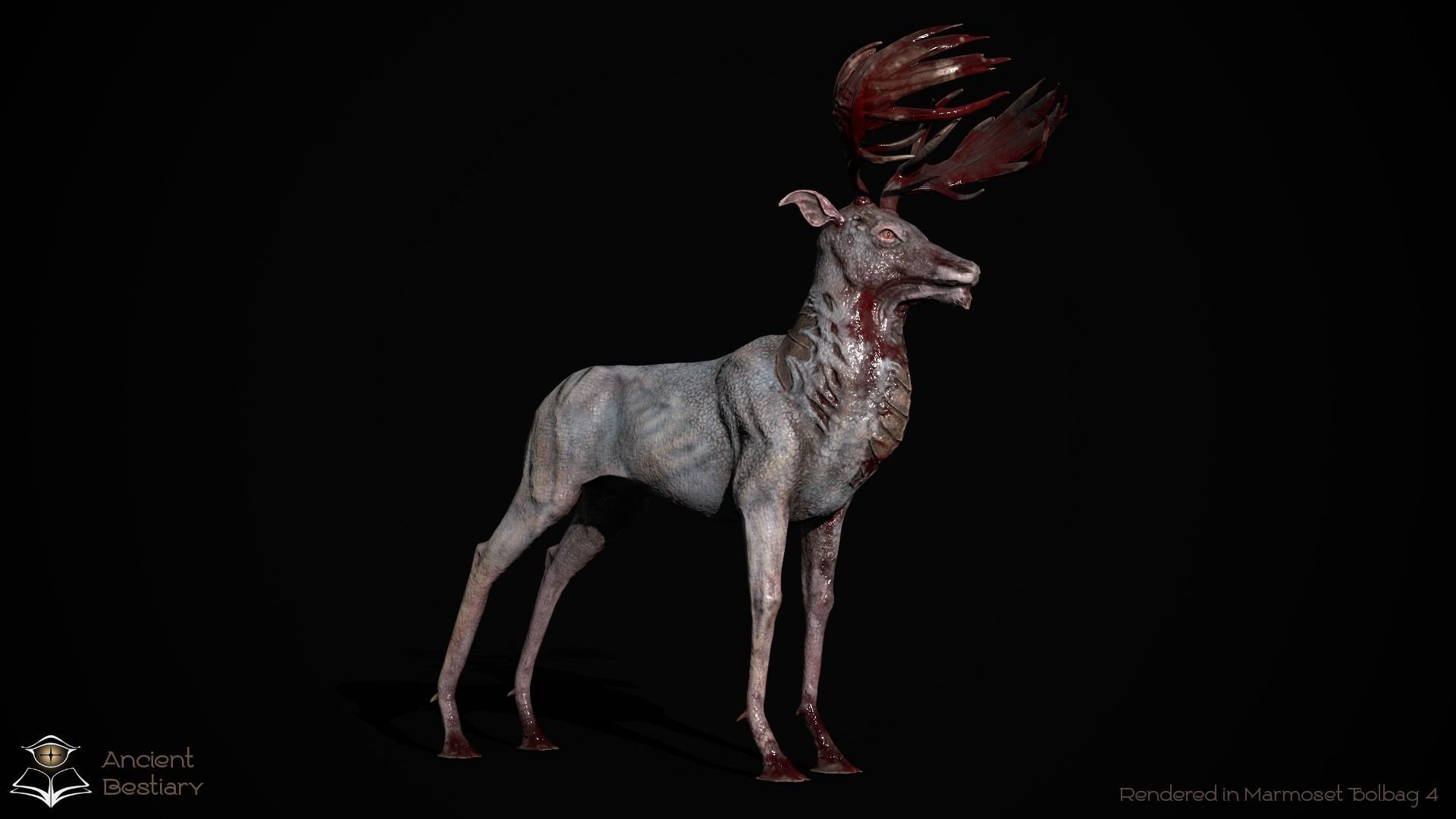 Fantasy Deer Low-poly 3D model_14