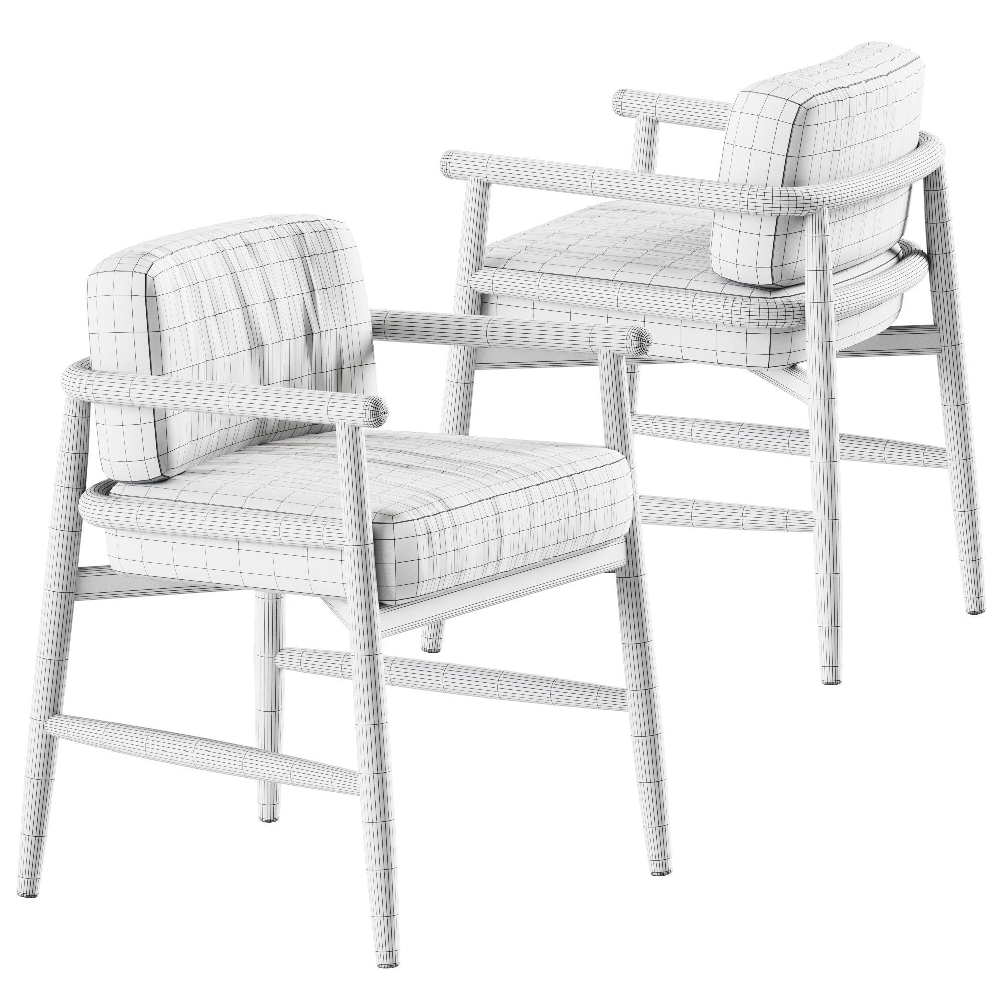 Armchair Teresina by Meridiani 3D model_3