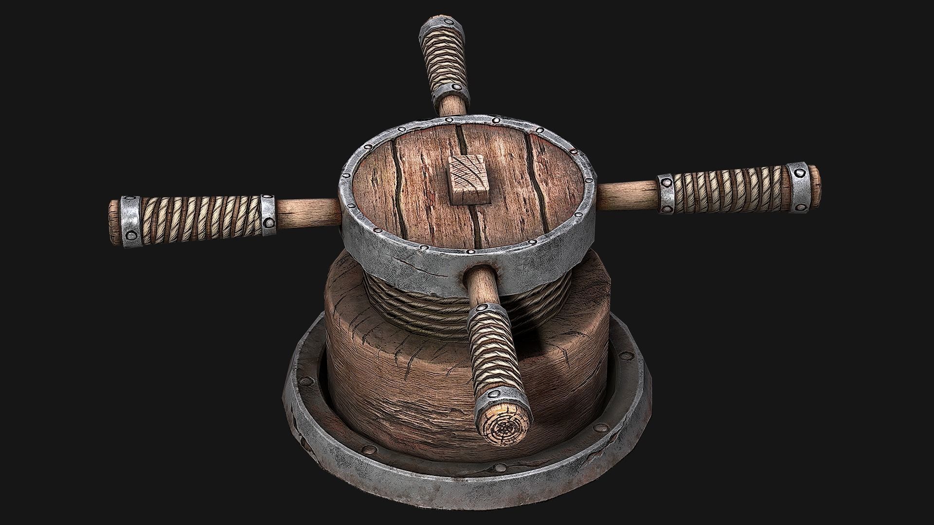 Rotating Mechanism Low-poly 3D model_2