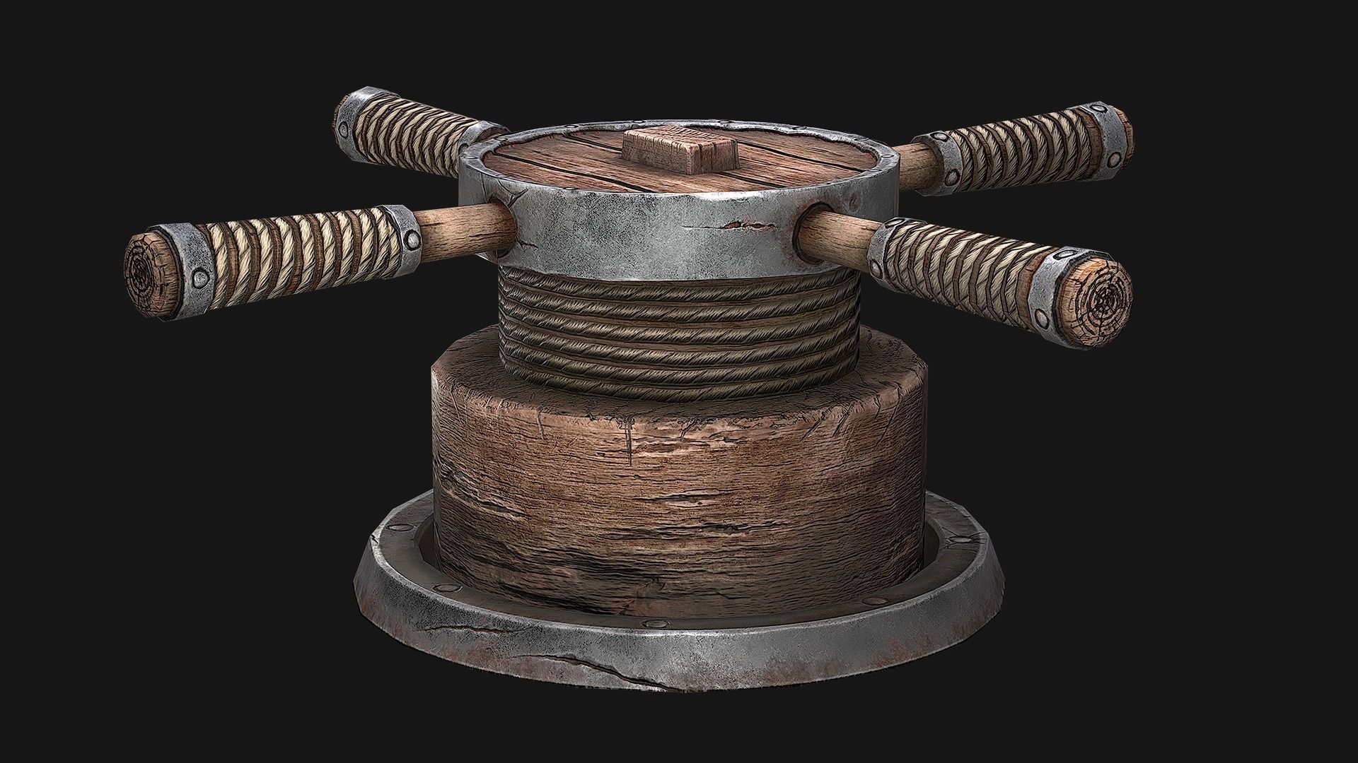 Rotating Mechanism Low-poly 3D model_7