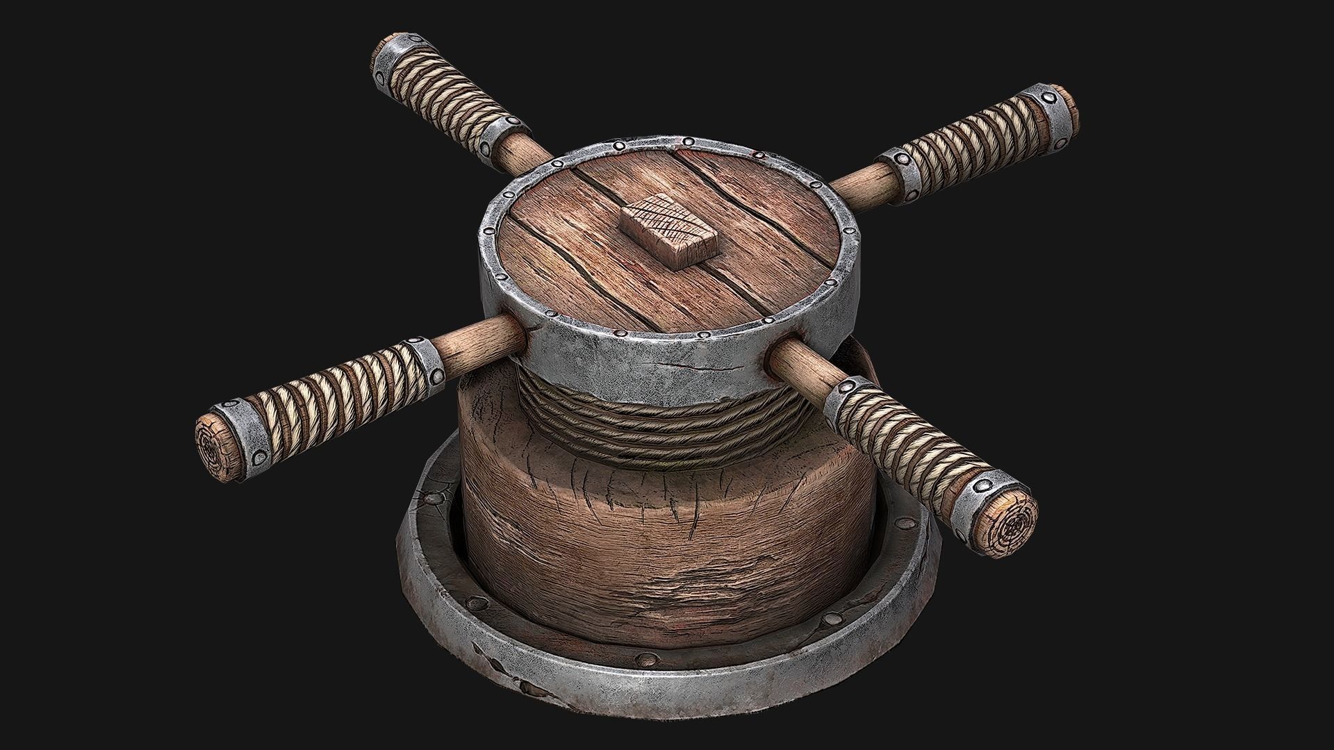 Rotating Mechanism Low-poly 3D model_1