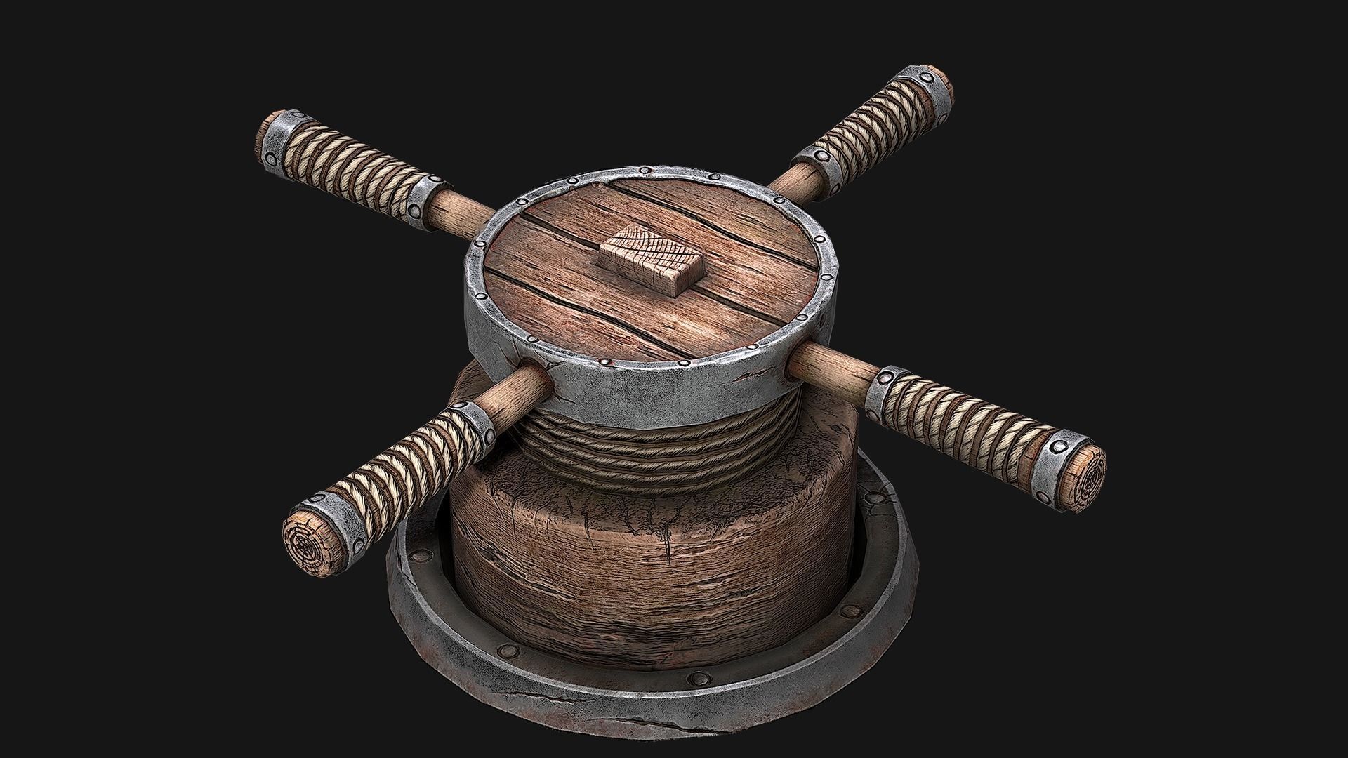 Rotating Mechanism Low-poly 3D model_5