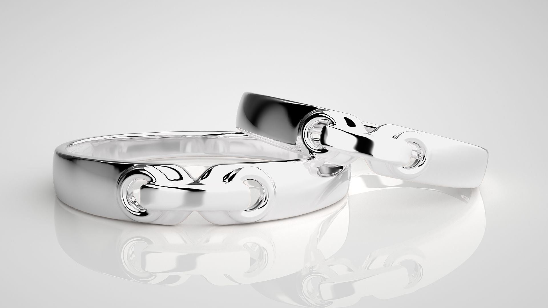 Link Tie Couple Band Ring 3dm stl render detail  3D print model_5