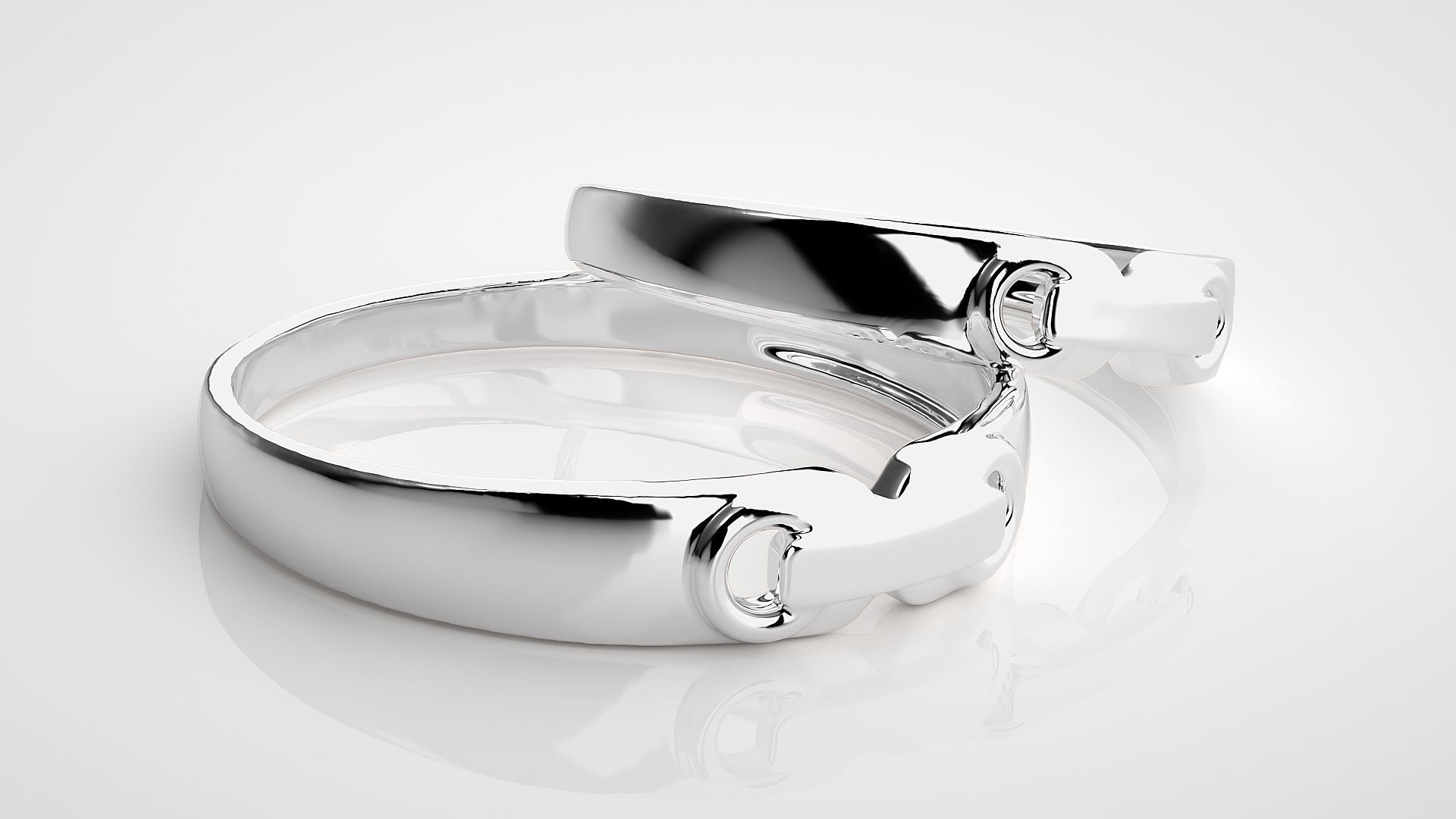 Link Tie Couple Band Ring 3dm stl render detail  3D print model_6