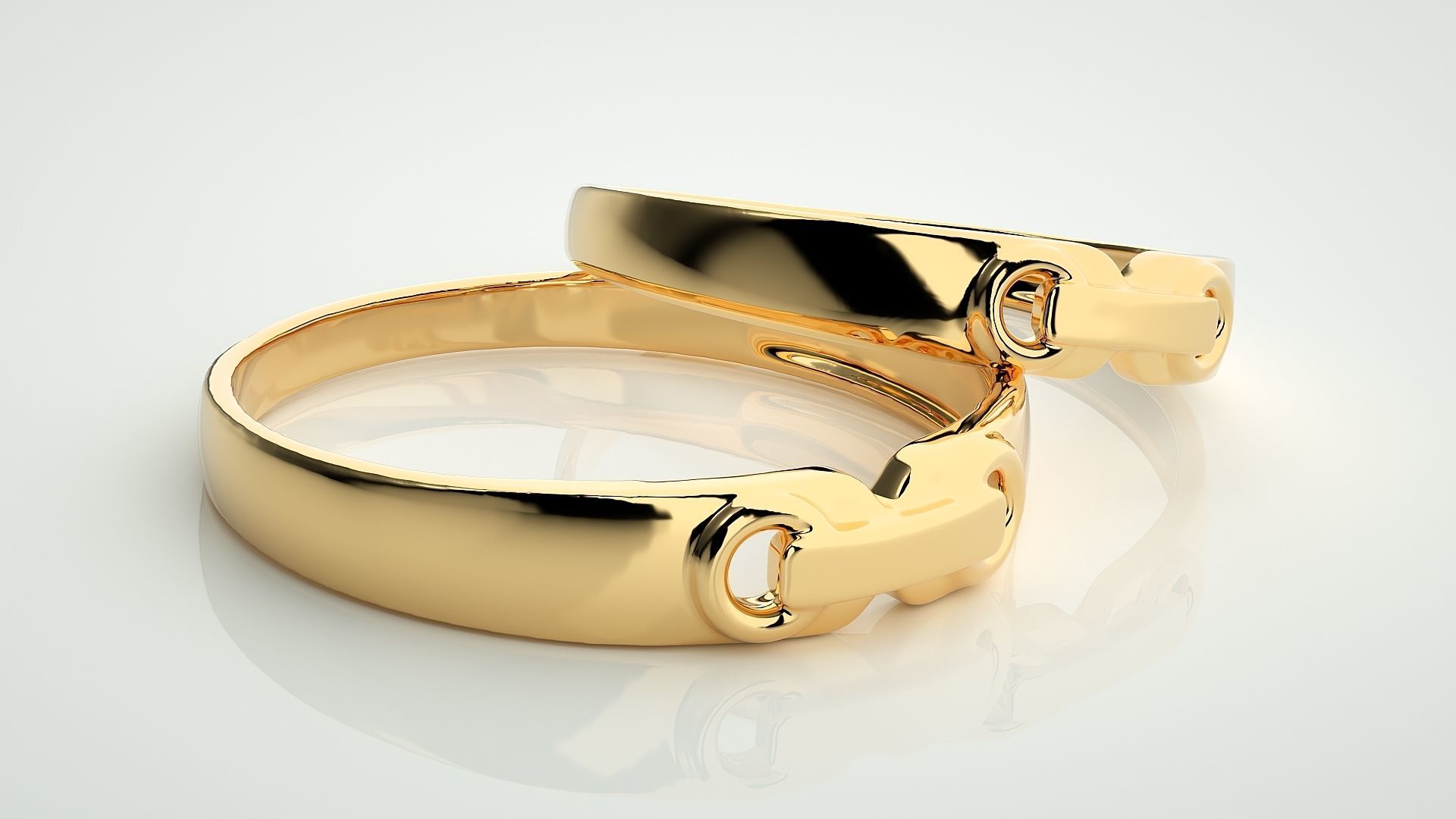 Link Tie Couple Band Ring 3dm stl render detail  3D print model_10