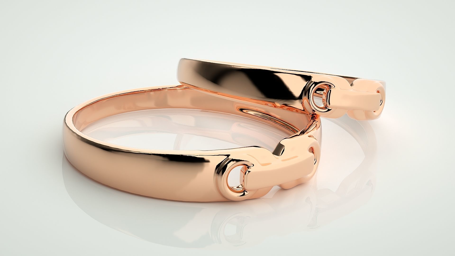 Link Tie Couple Band Ring 3dm stl render detail  3D print model_1