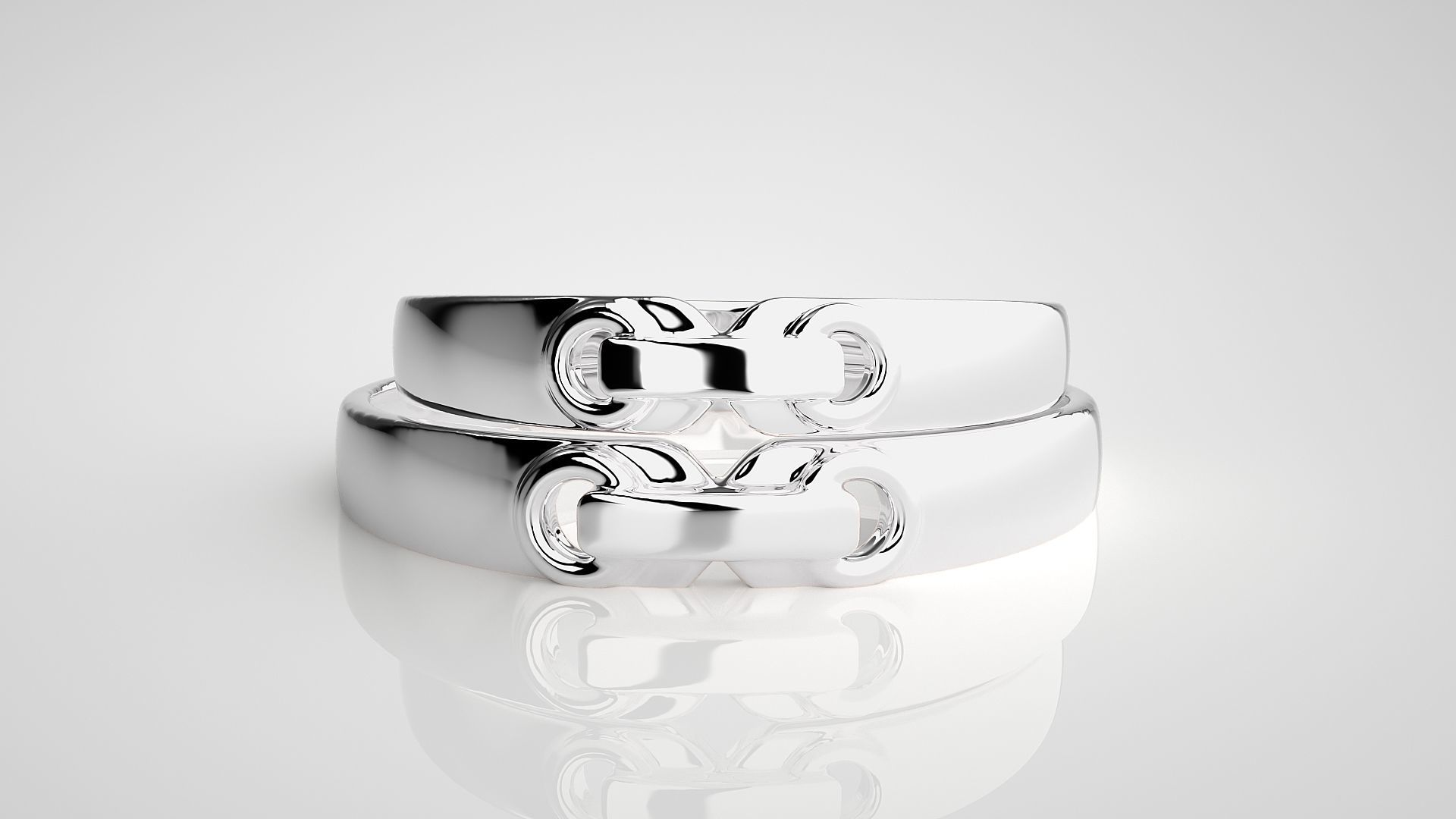 Link Tie Couple Band Ring 3dm stl render detail  3D print model_7