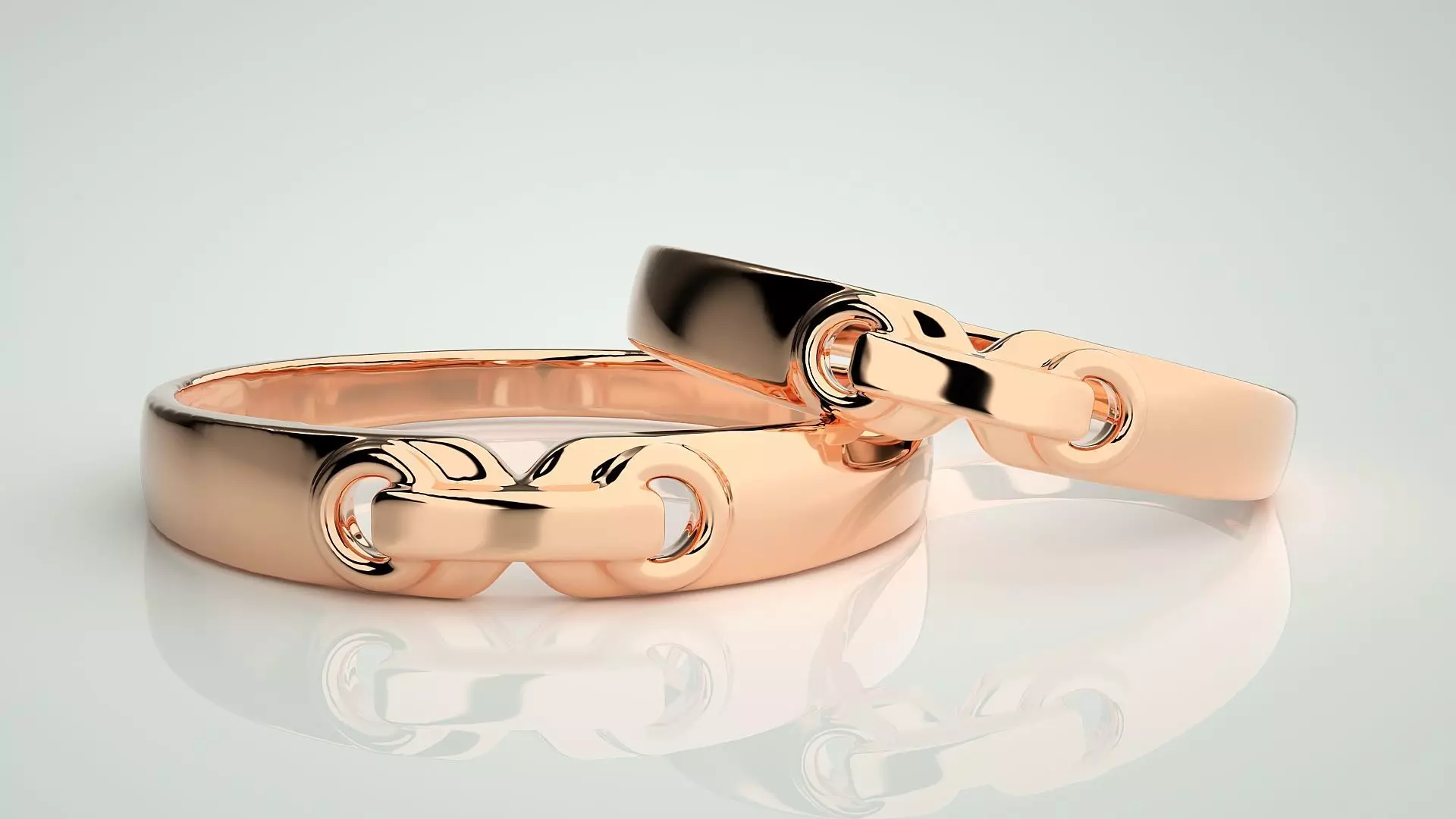 Link Tie Couple Band Ring 3dm stl render detail  3D print model_0