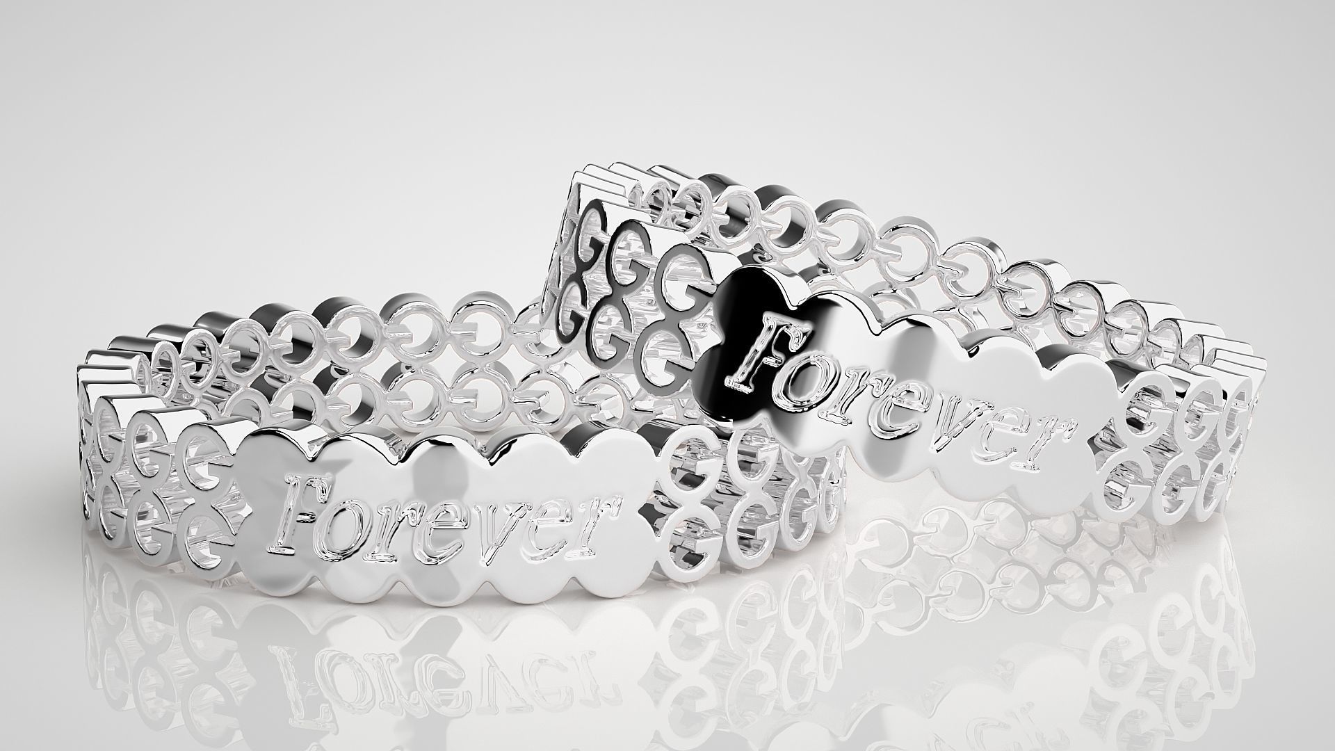 Plain Gold Couple Band Ring 3dm stl render detail 3D print model_5