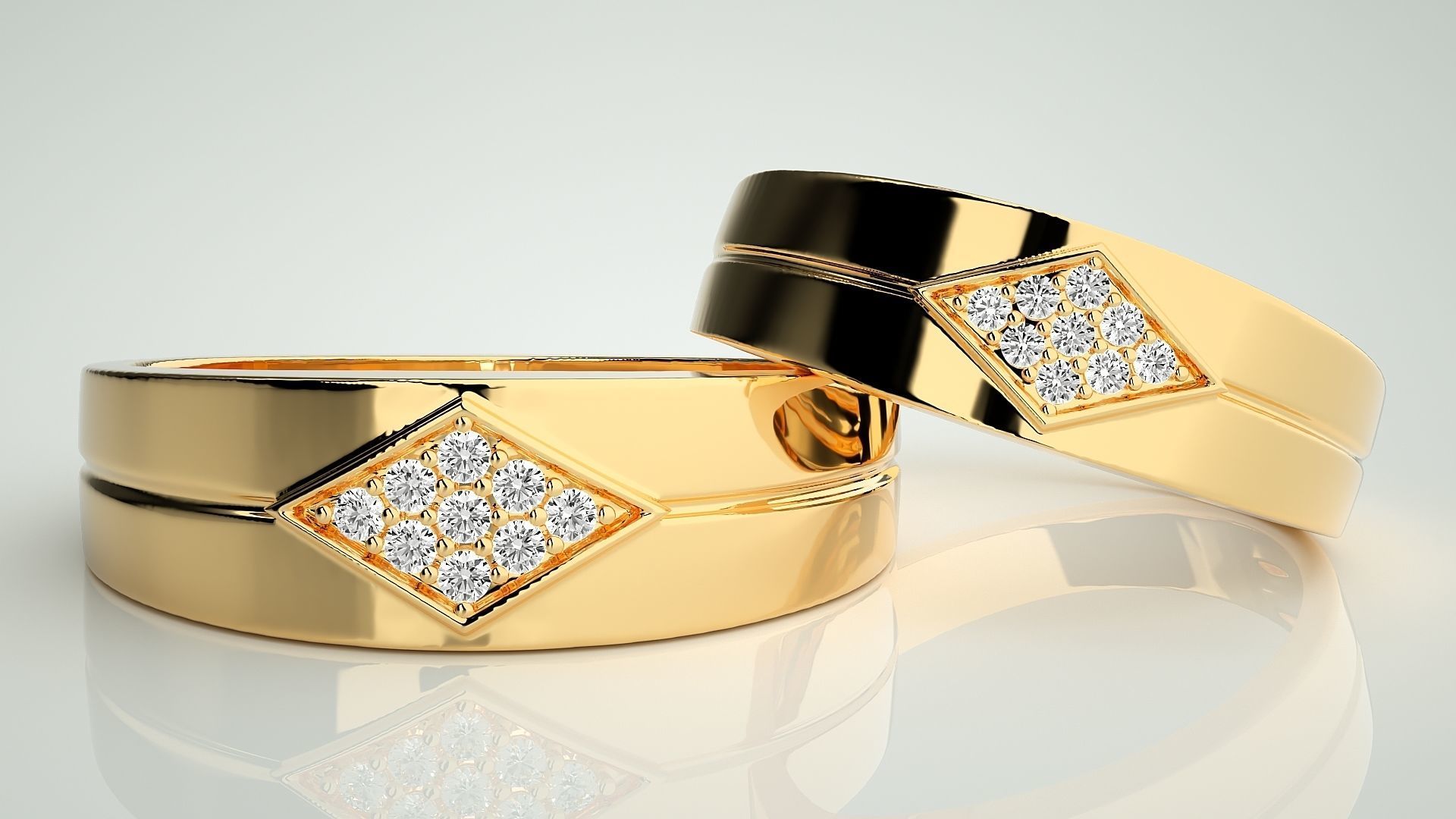 Couple Band Ring 3dm stl render detail  3D print model_9