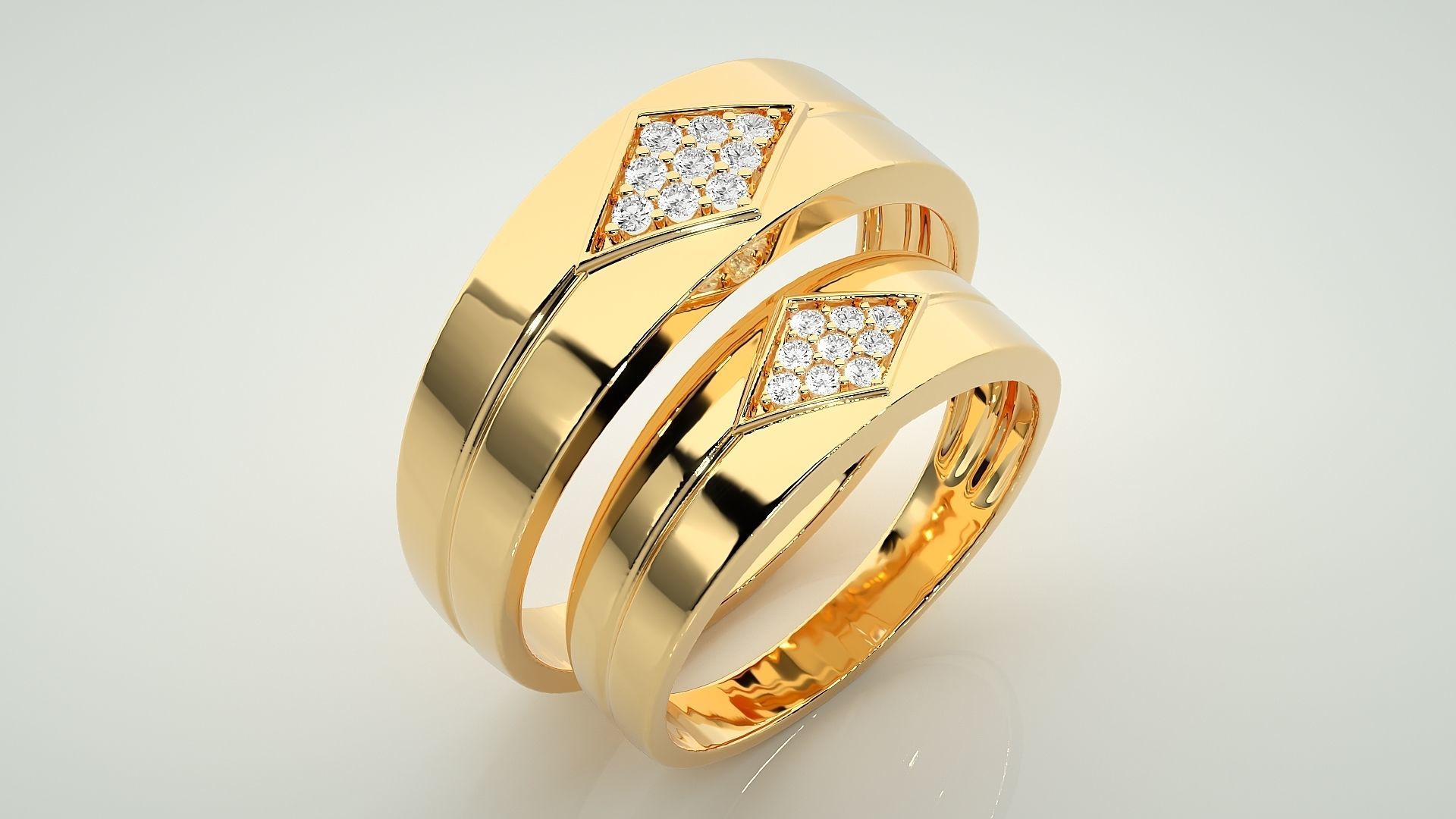 Couple Band Ring 3dm stl render detail  3D print model_12