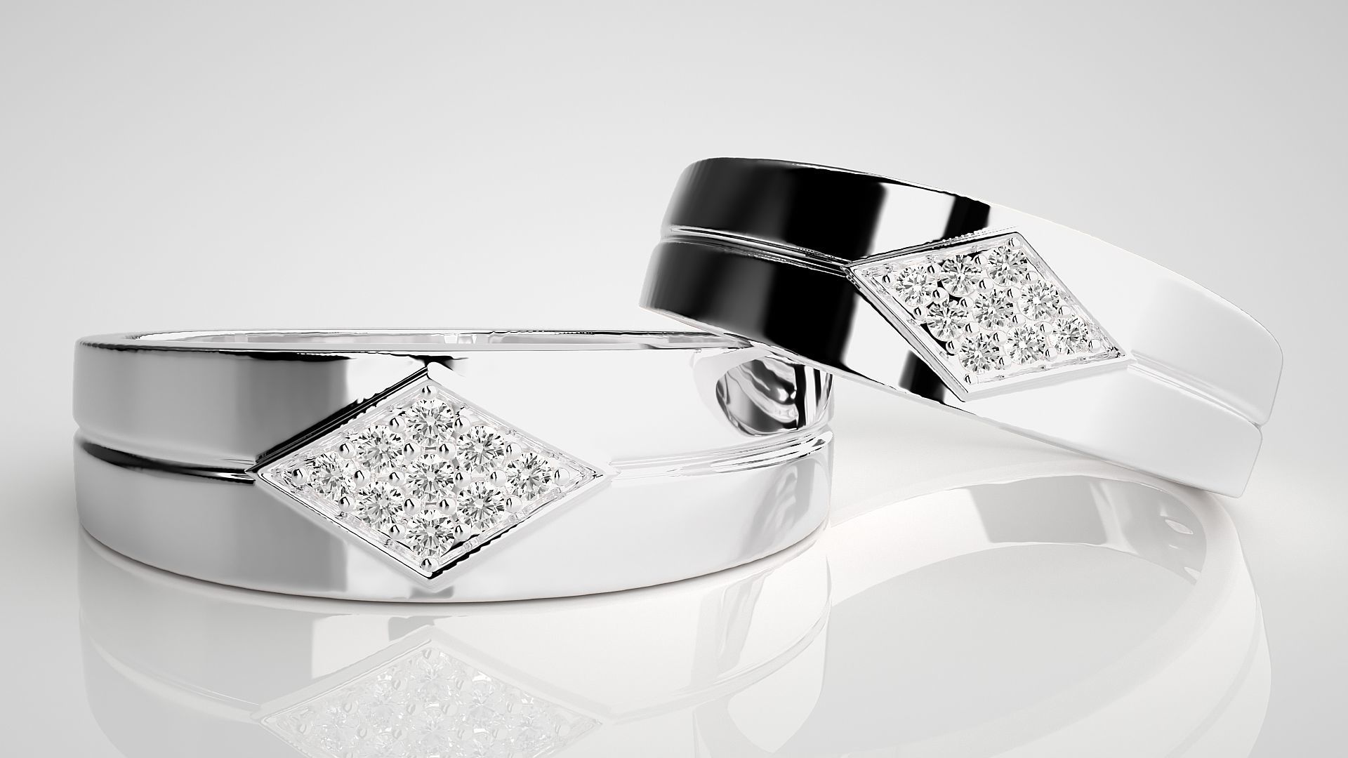 Couple Band Ring 3dm stl render detail  3D print model_5