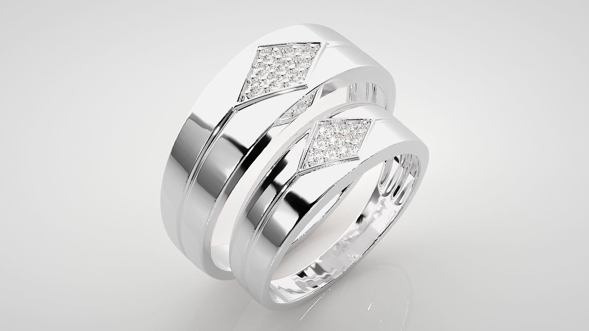 Couple Band Ring 3dm stl render detail  3D print model_8