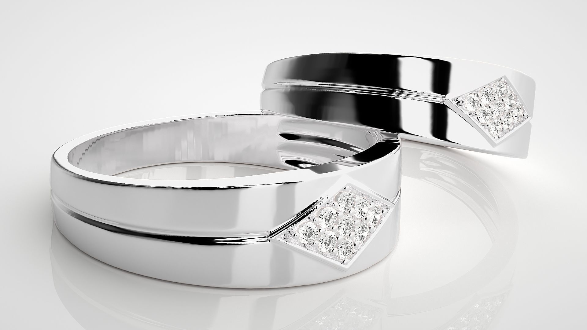 Couple Band Ring 3dm stl render detail  3D print model_6