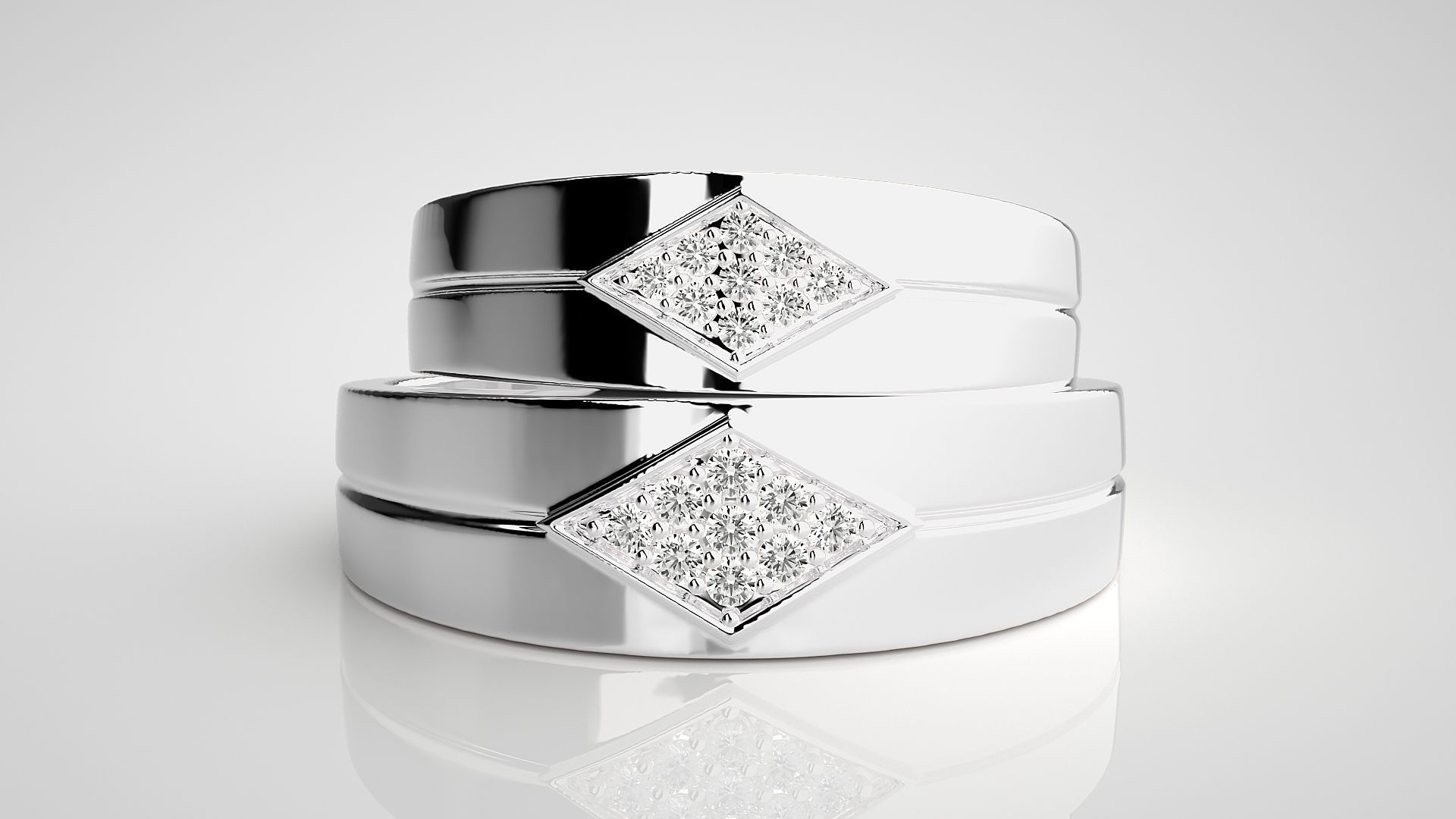 Couple Band Ring 3dm stl render detail  3D print model_7