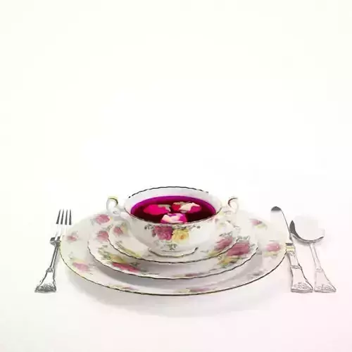 Floral Design Porcelain Set