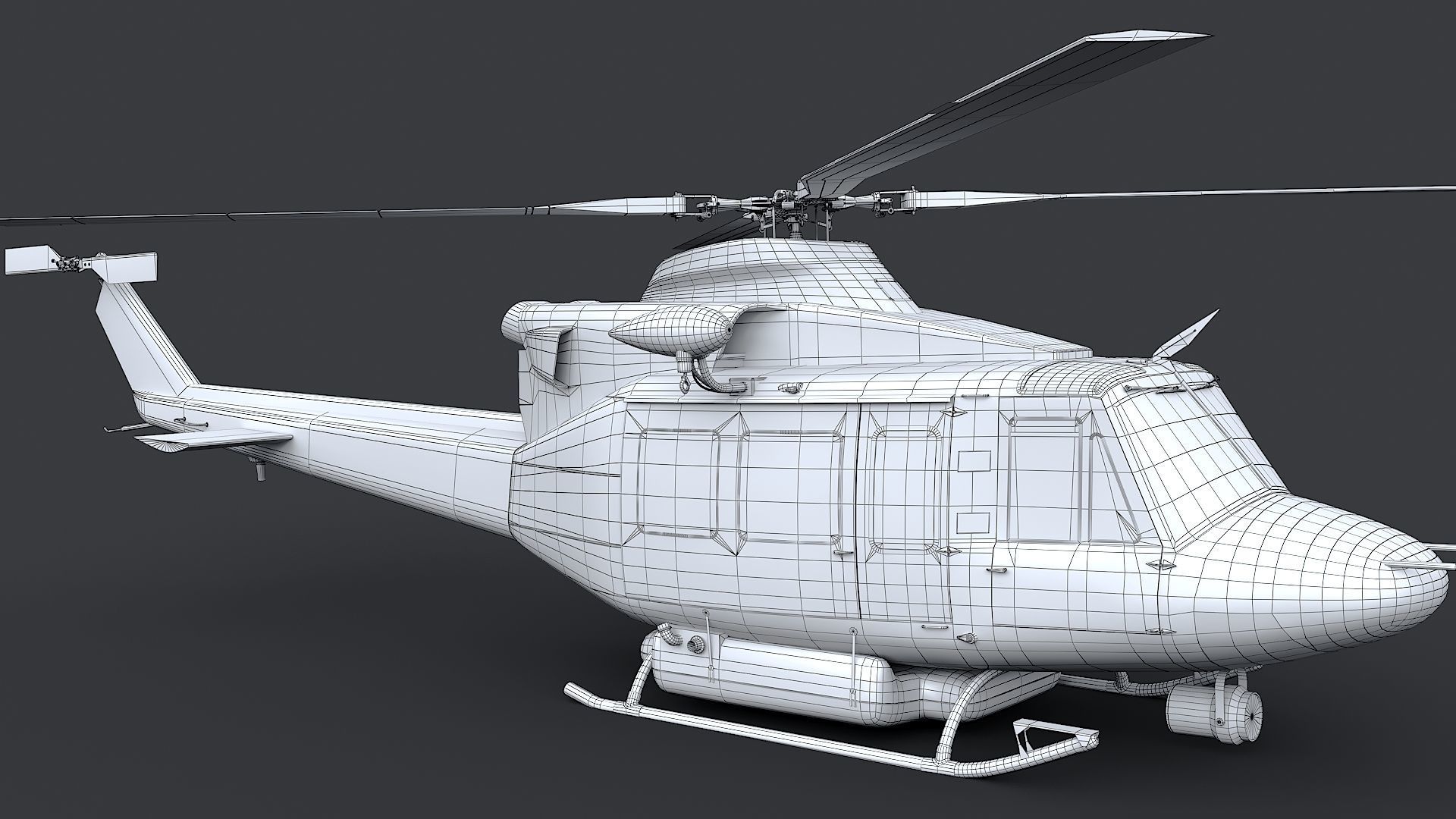 Helicopter Bell 412 LAFD Low-poly 3D model_34