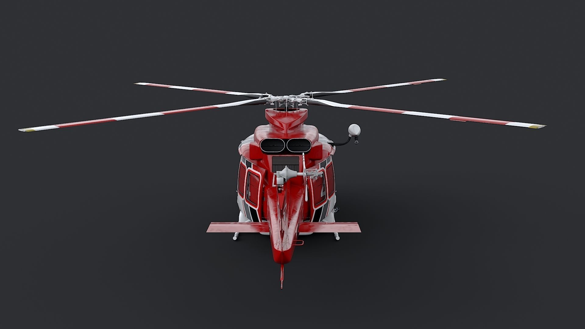 Helicopter Bell 412 LAFD Low-poly 3D model_10