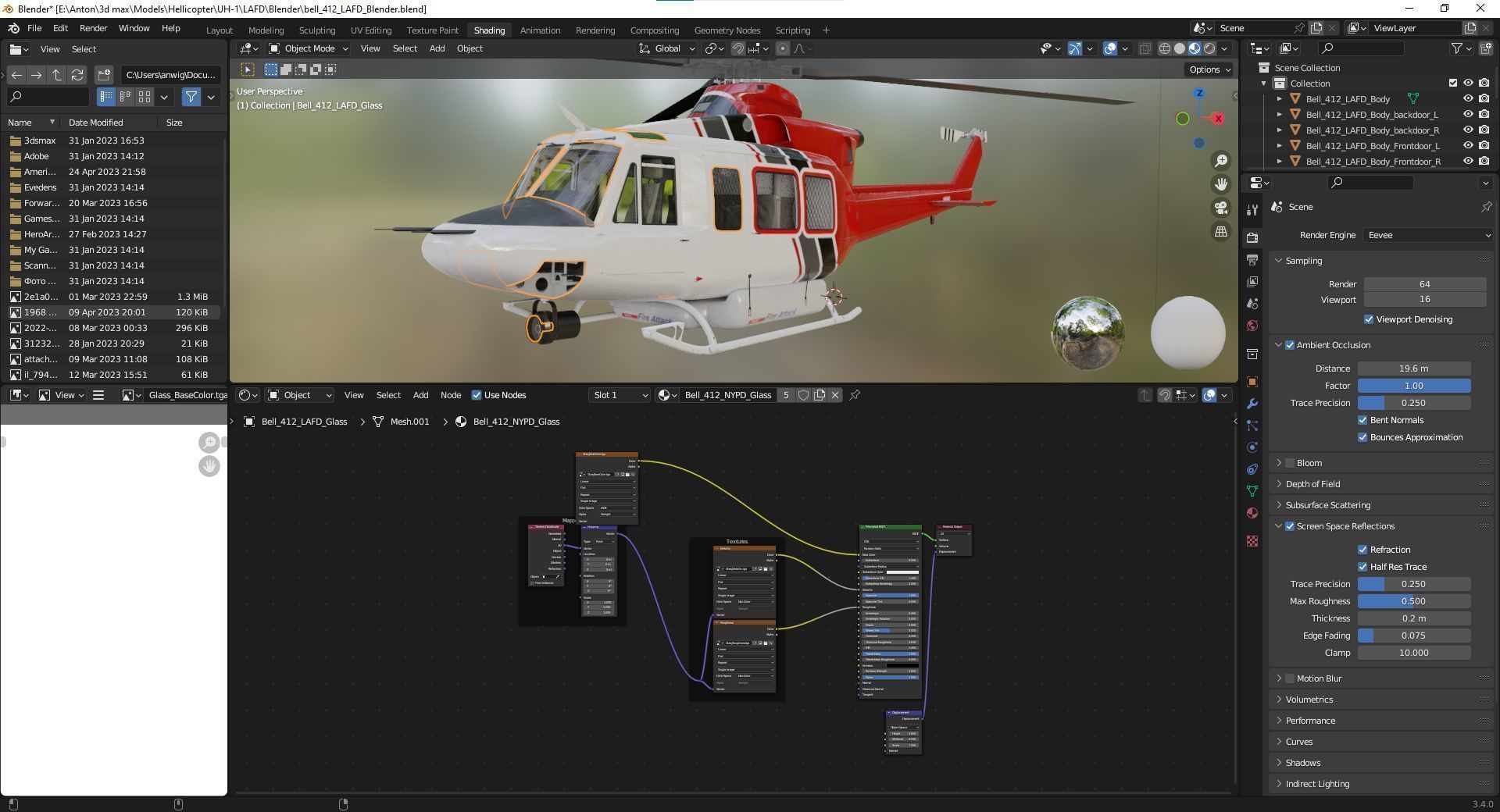 Helicopter Bell 412 LAFD Low-poly 3D model_48